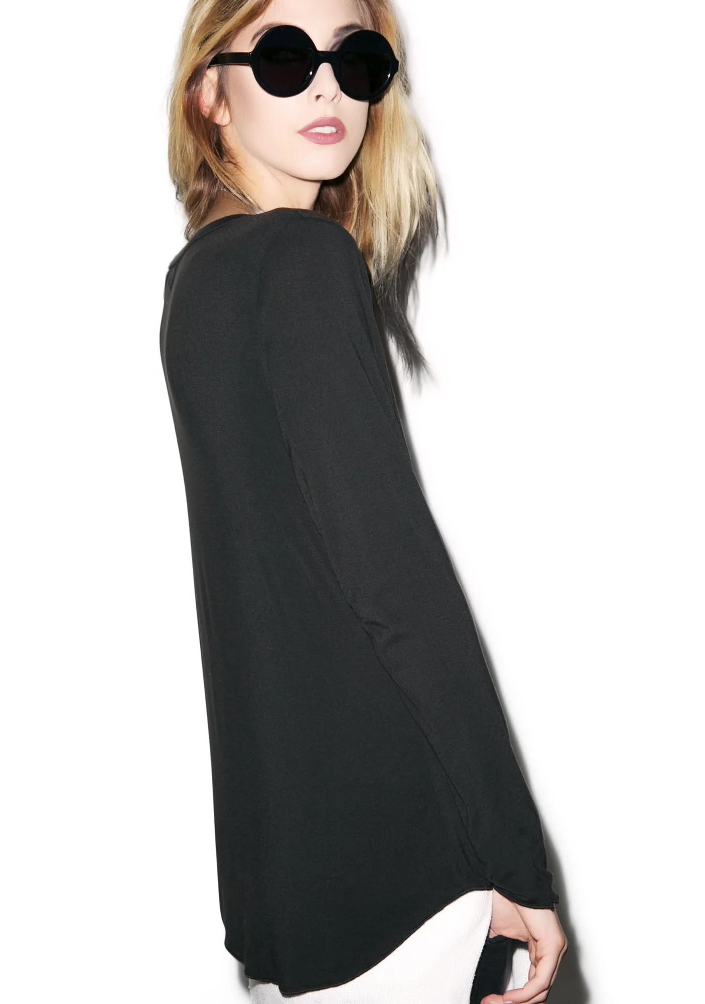 Long Lazy Tee - White - Image 4