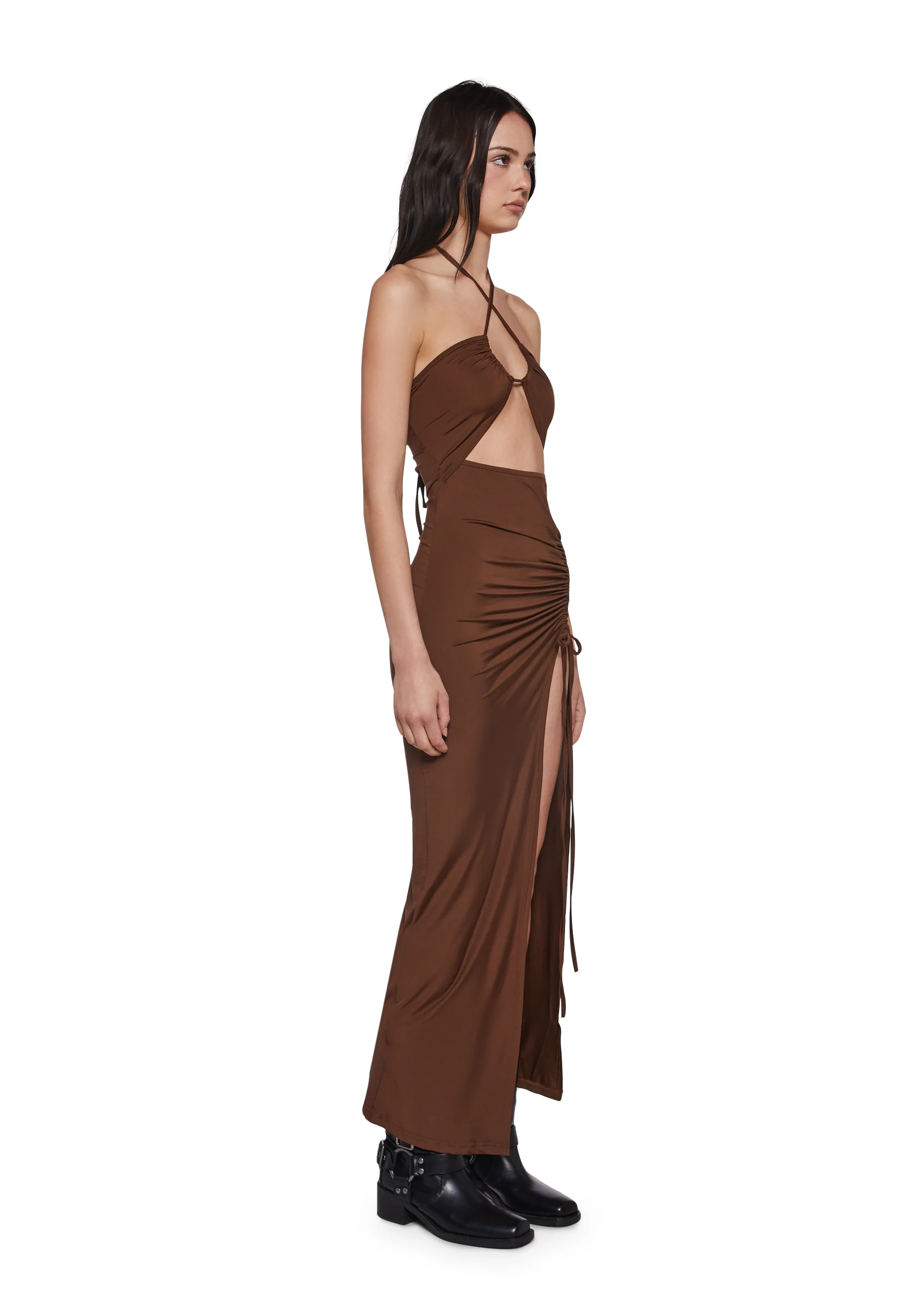 Sensual Mood Maxi Dress - Brown - Image 3