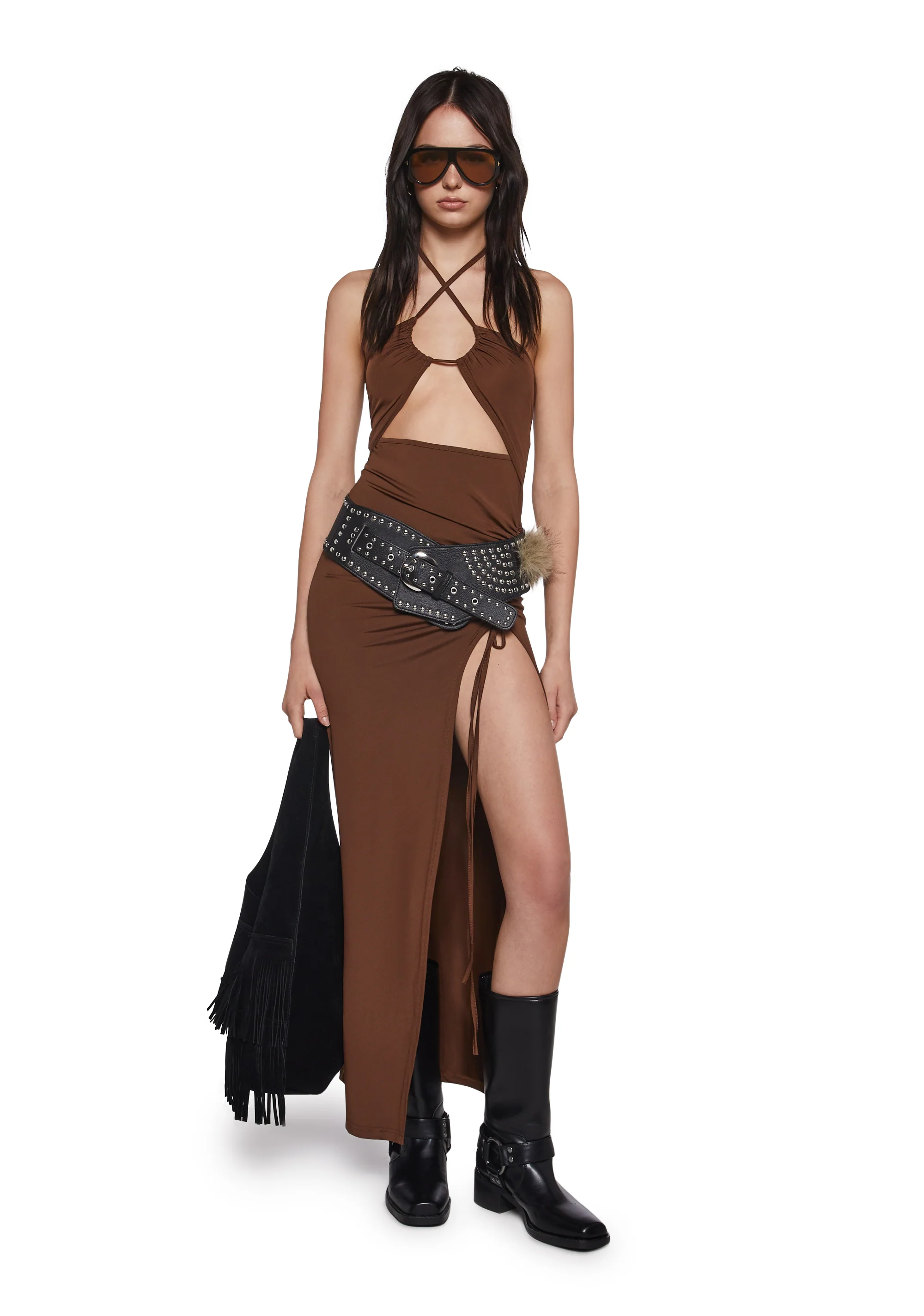 Sensual Mood Maxi Dress - Brown - Image 5