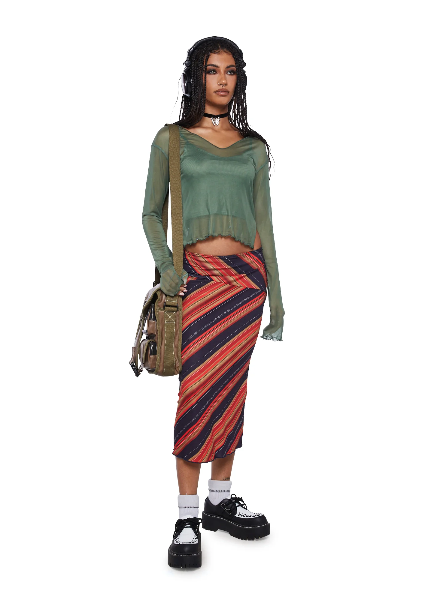 Long Sleeve Mesh Top - Image 2
