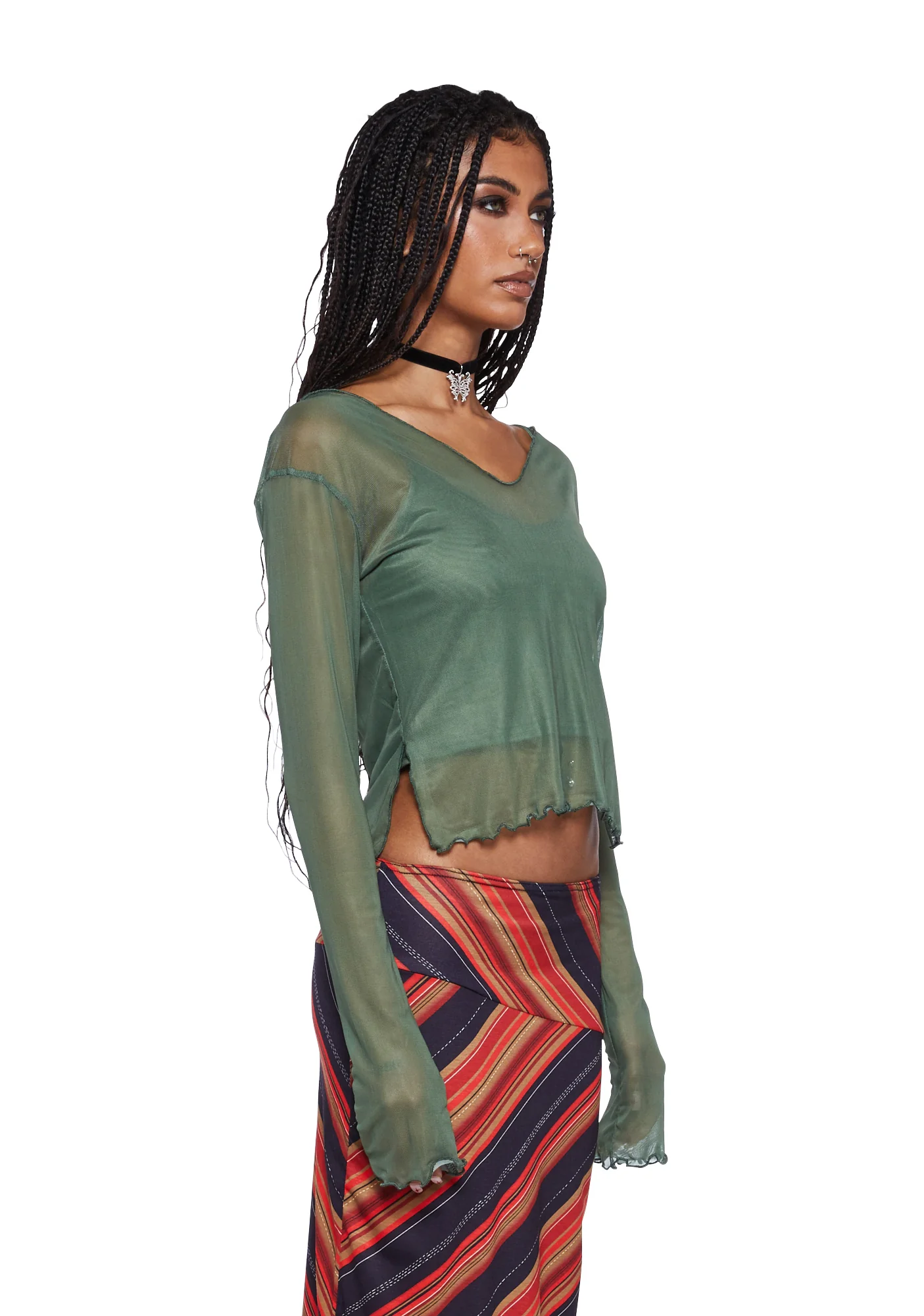 Long Sleeve Mesh Top - Image 3