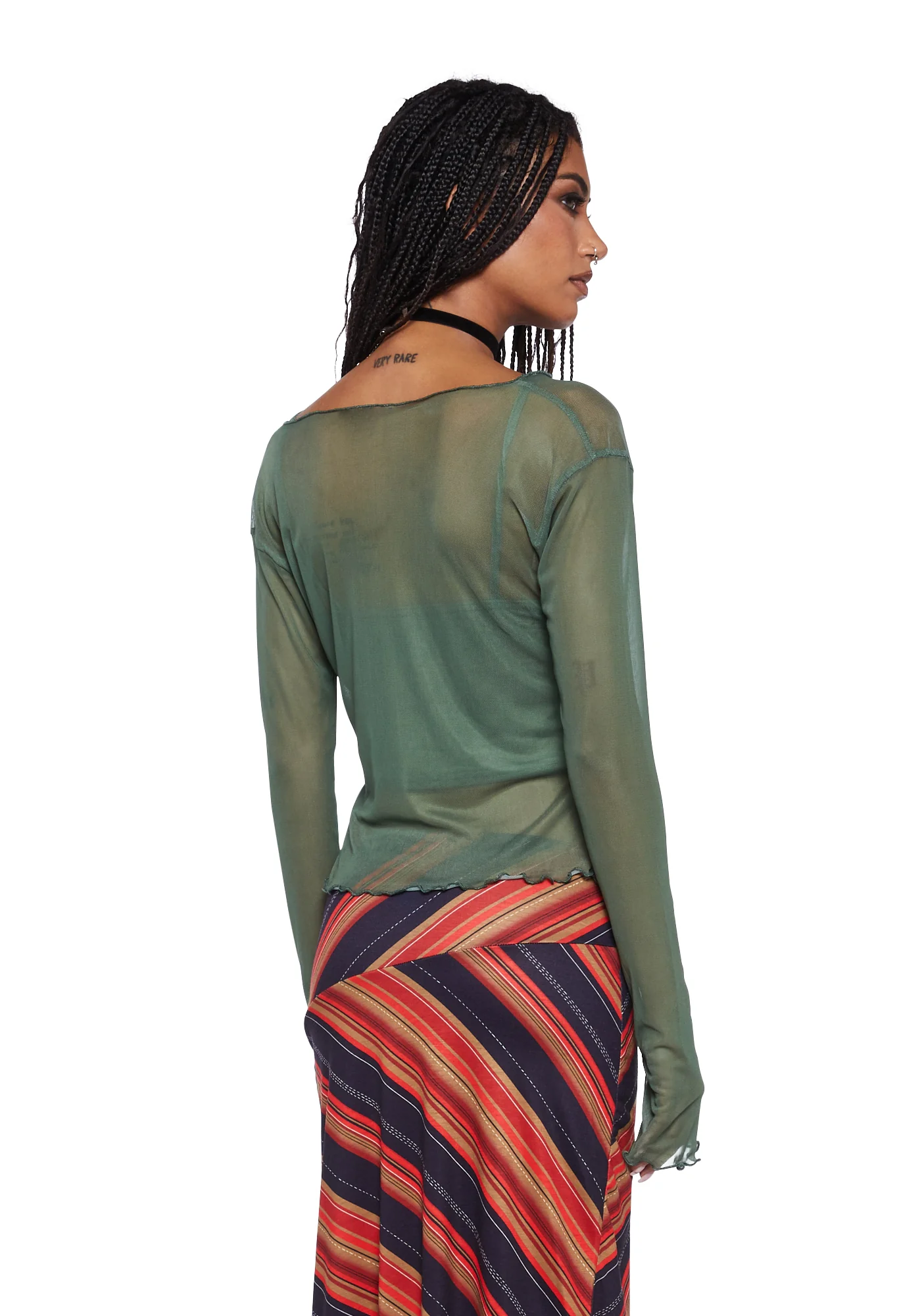 Long Sleeve Mesh Top - Image 4