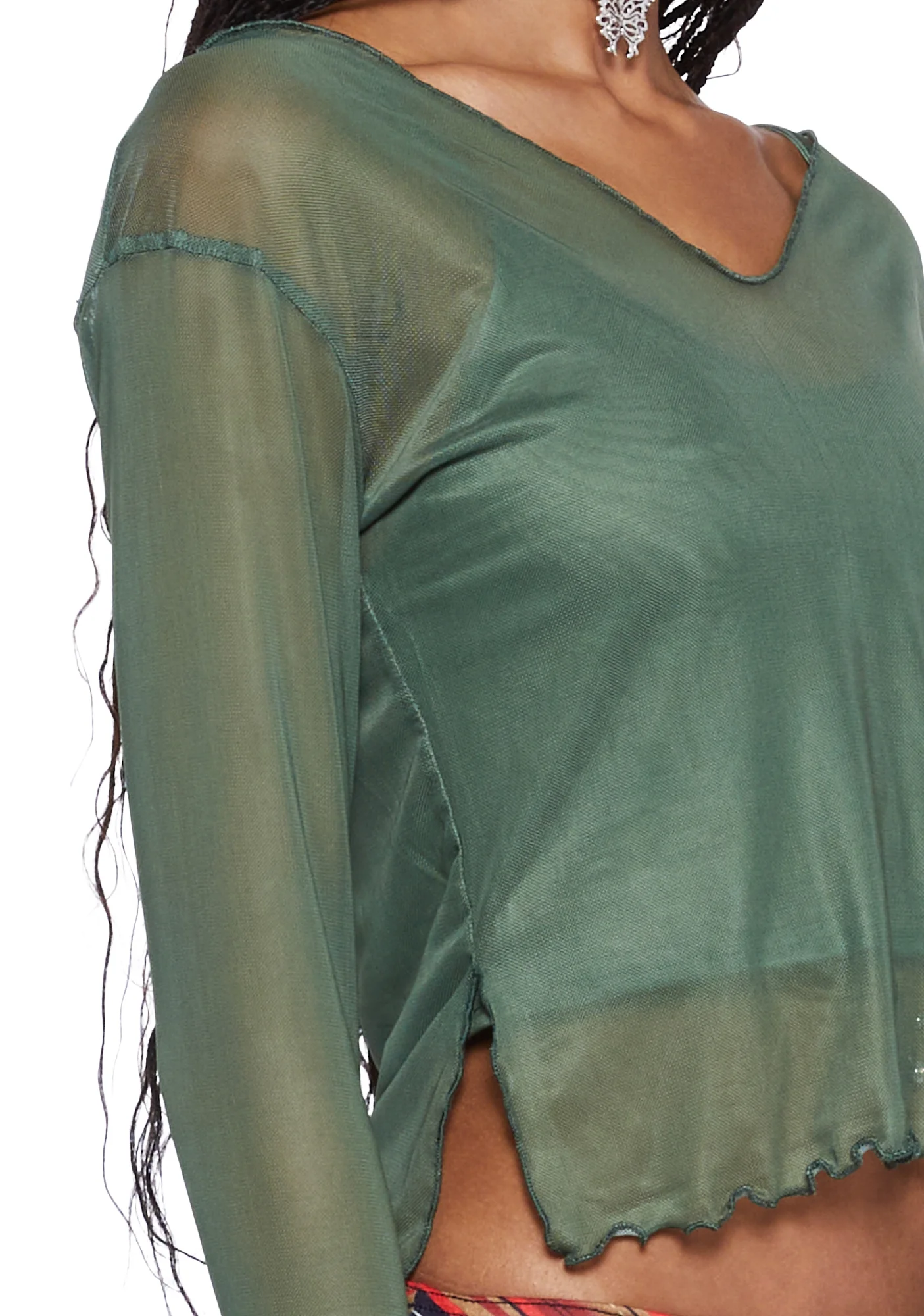 Long Sleeve Mesh Top - Image 5