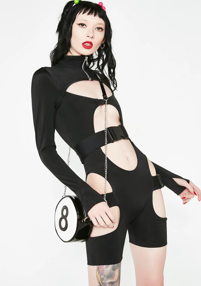 Long Sleeve Zip Front Unitard - Image 2