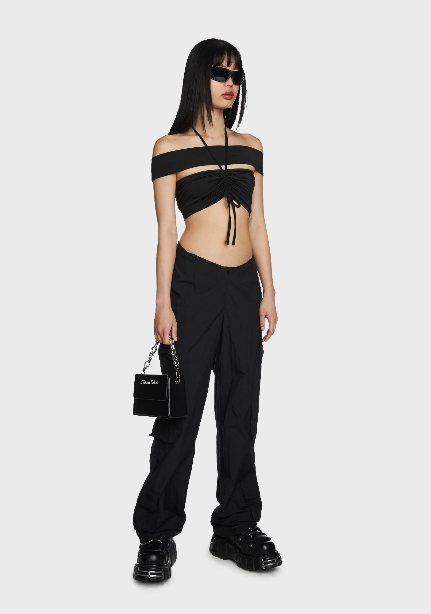 Look Again Crop Top - Black - Image 3