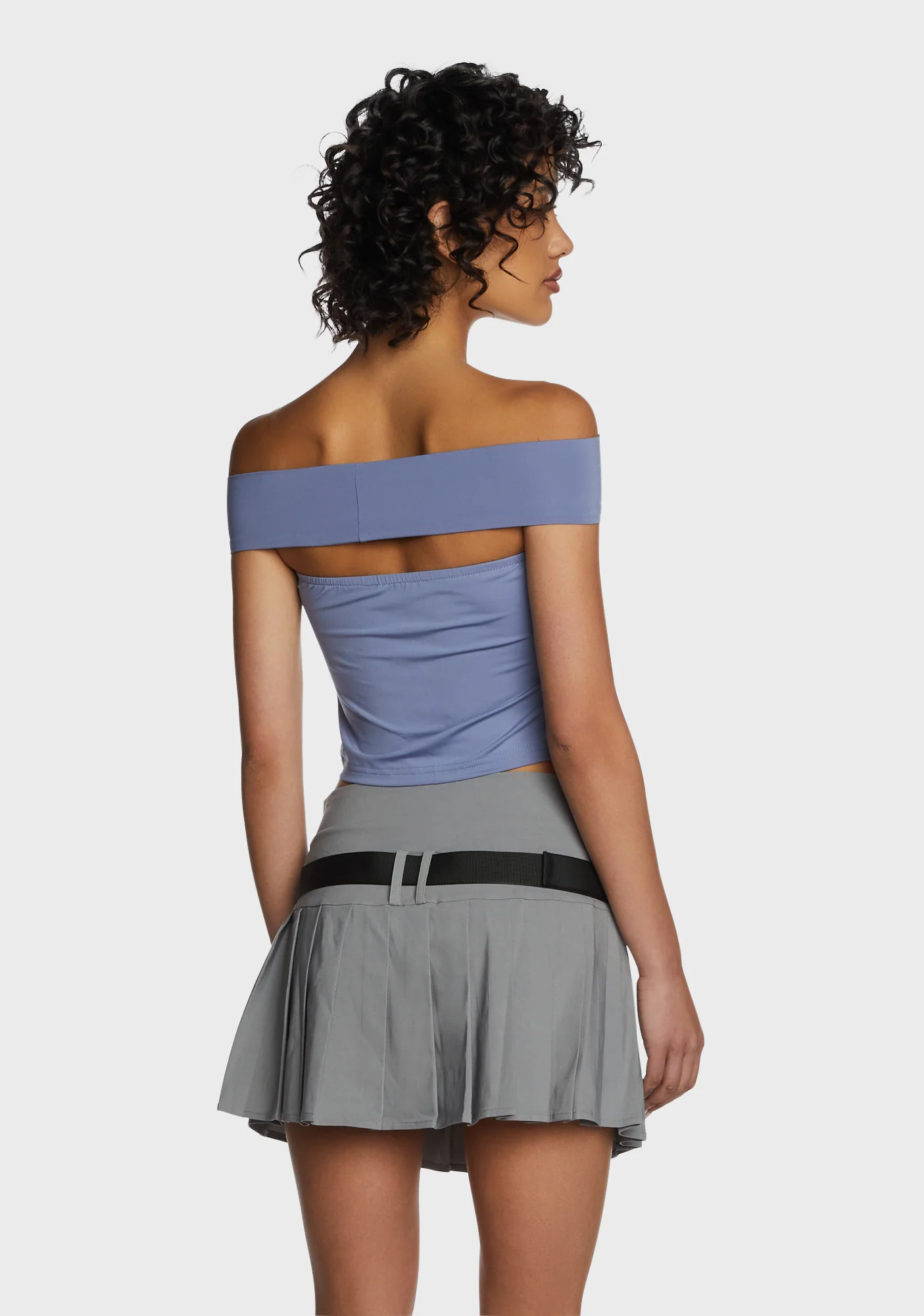 Look Again Crop Top - Gray - Image 3