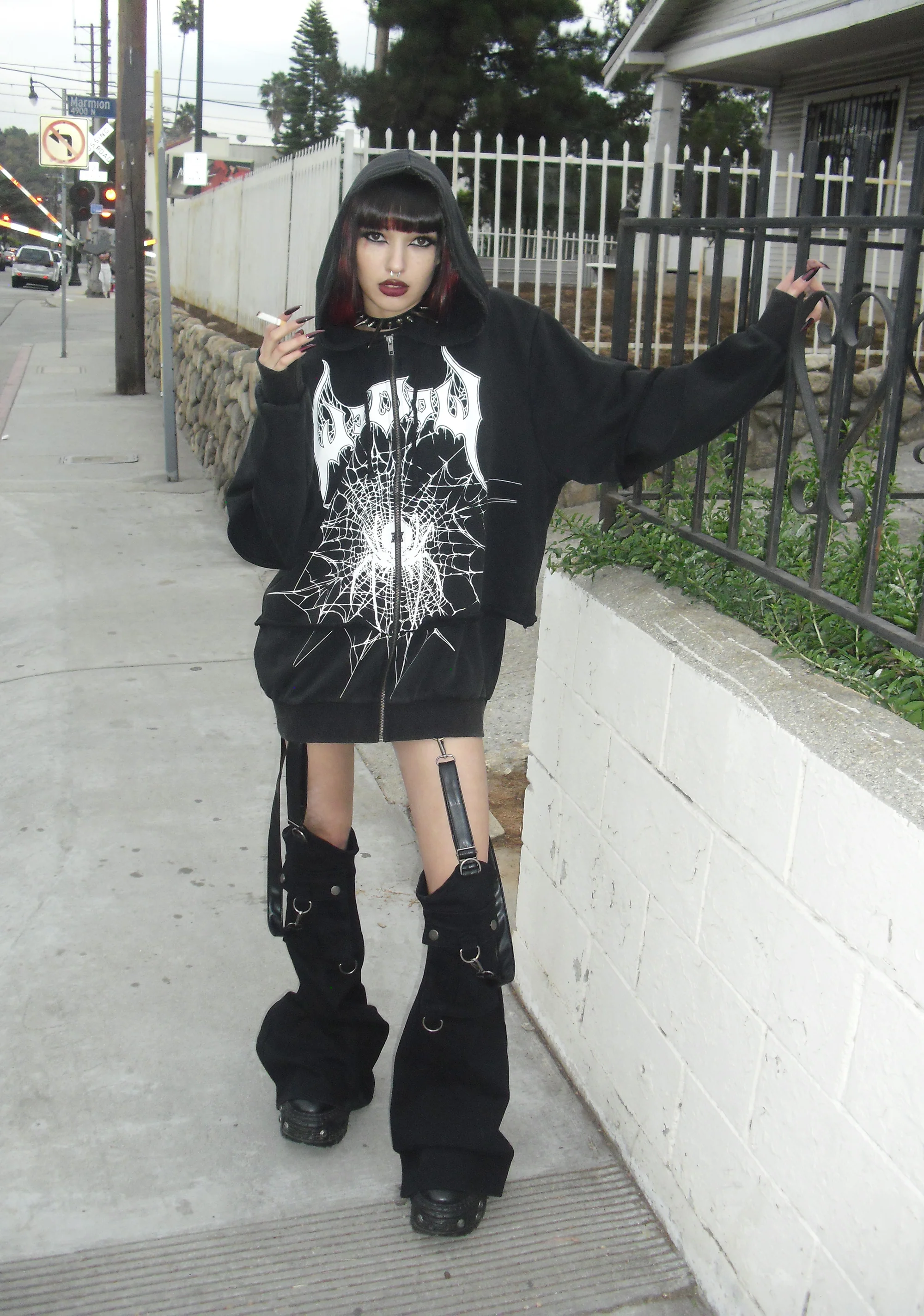 Looming Goth Zip-Up Hoodie - Image 6