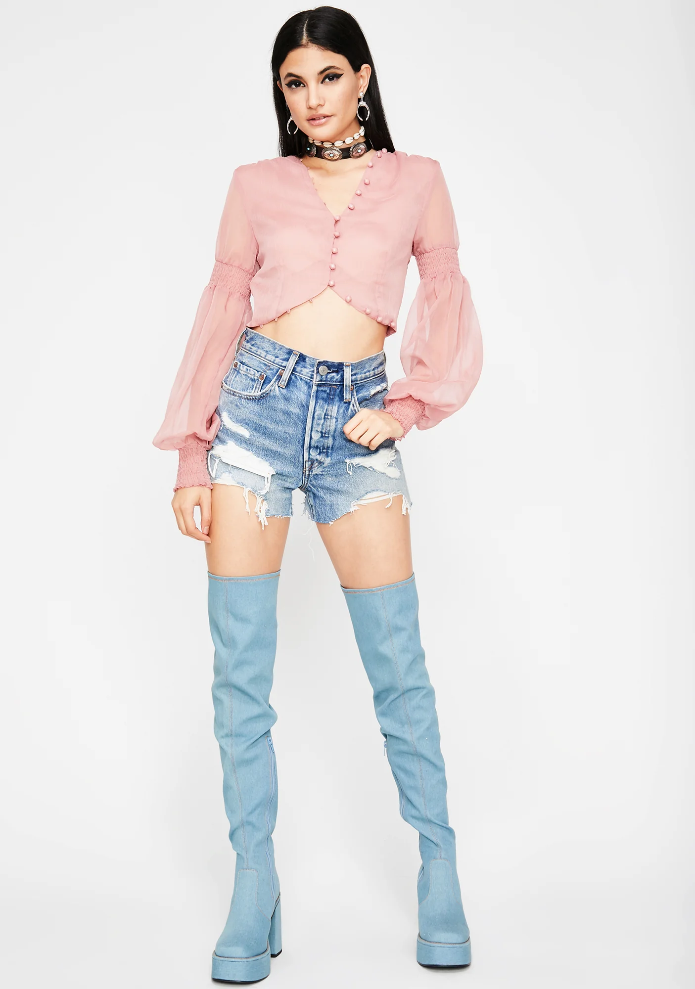 Love Affair Cropped Blouse - Image 3