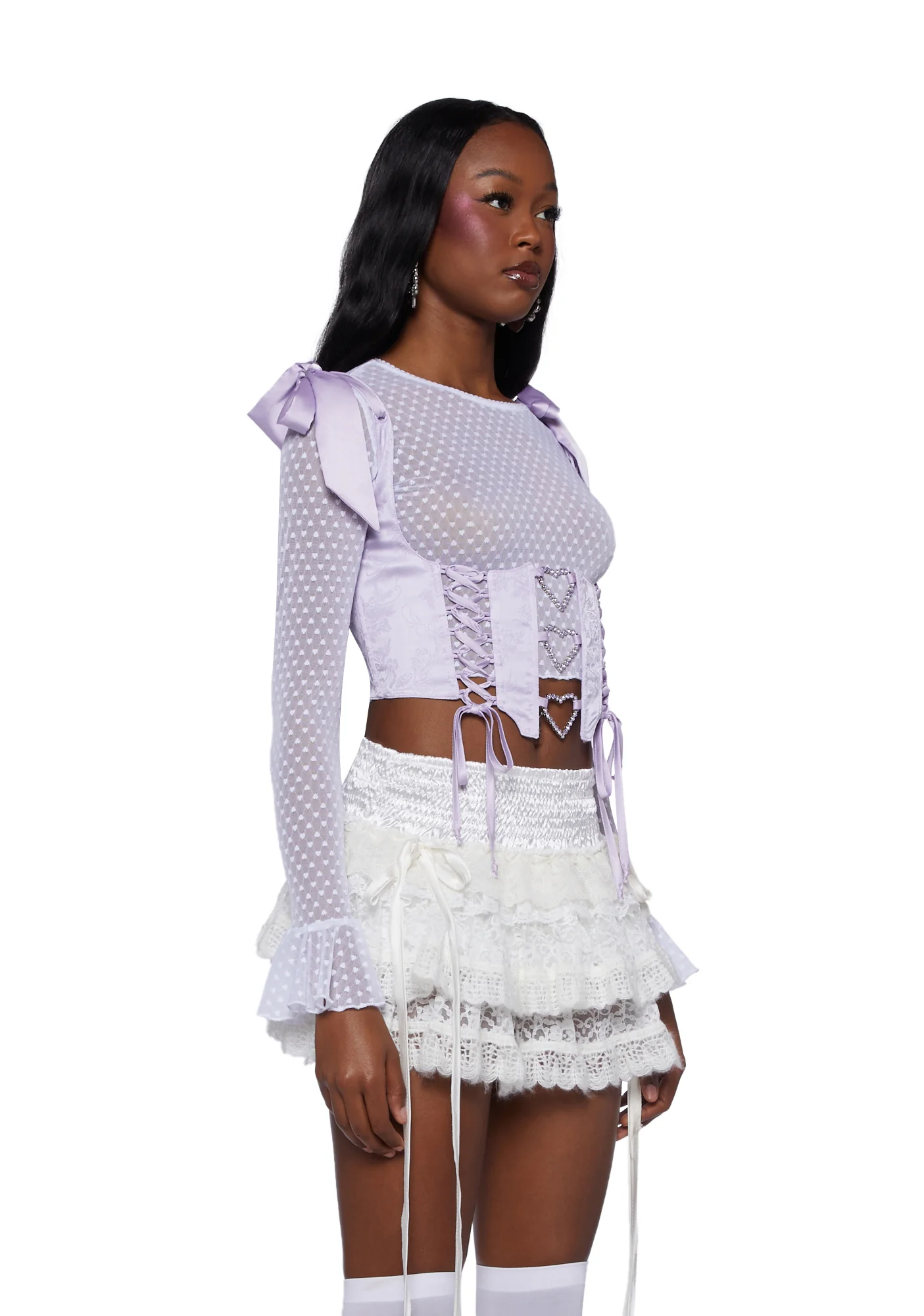 Love Affair Underbust Corset - Purple - Image 3