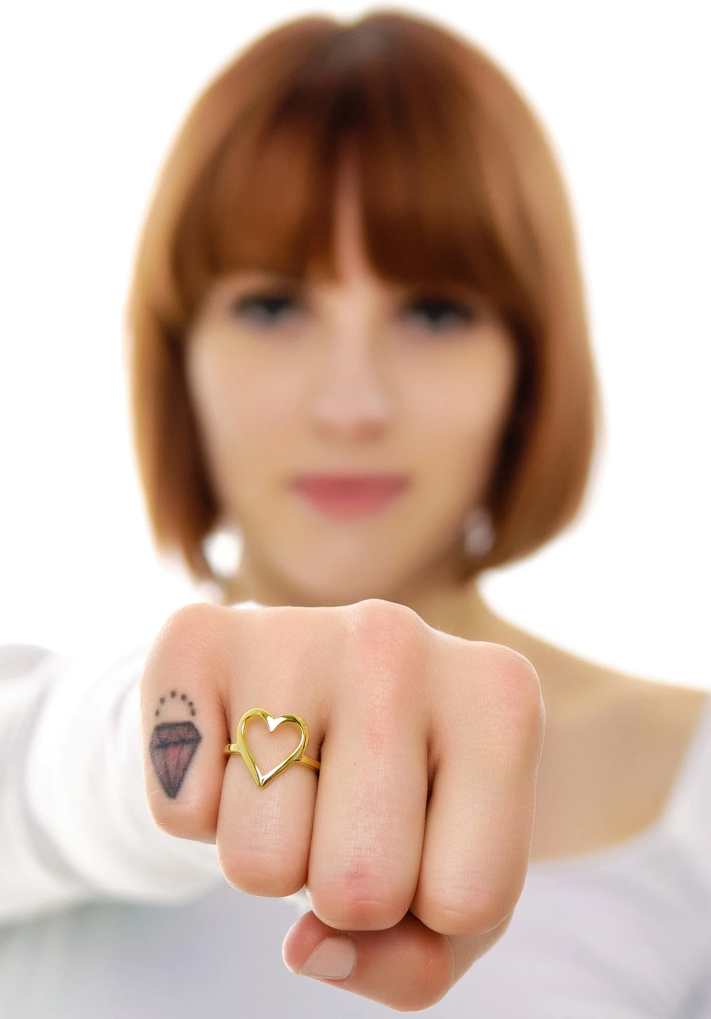 Love Heart Ring - Gold - Image 5