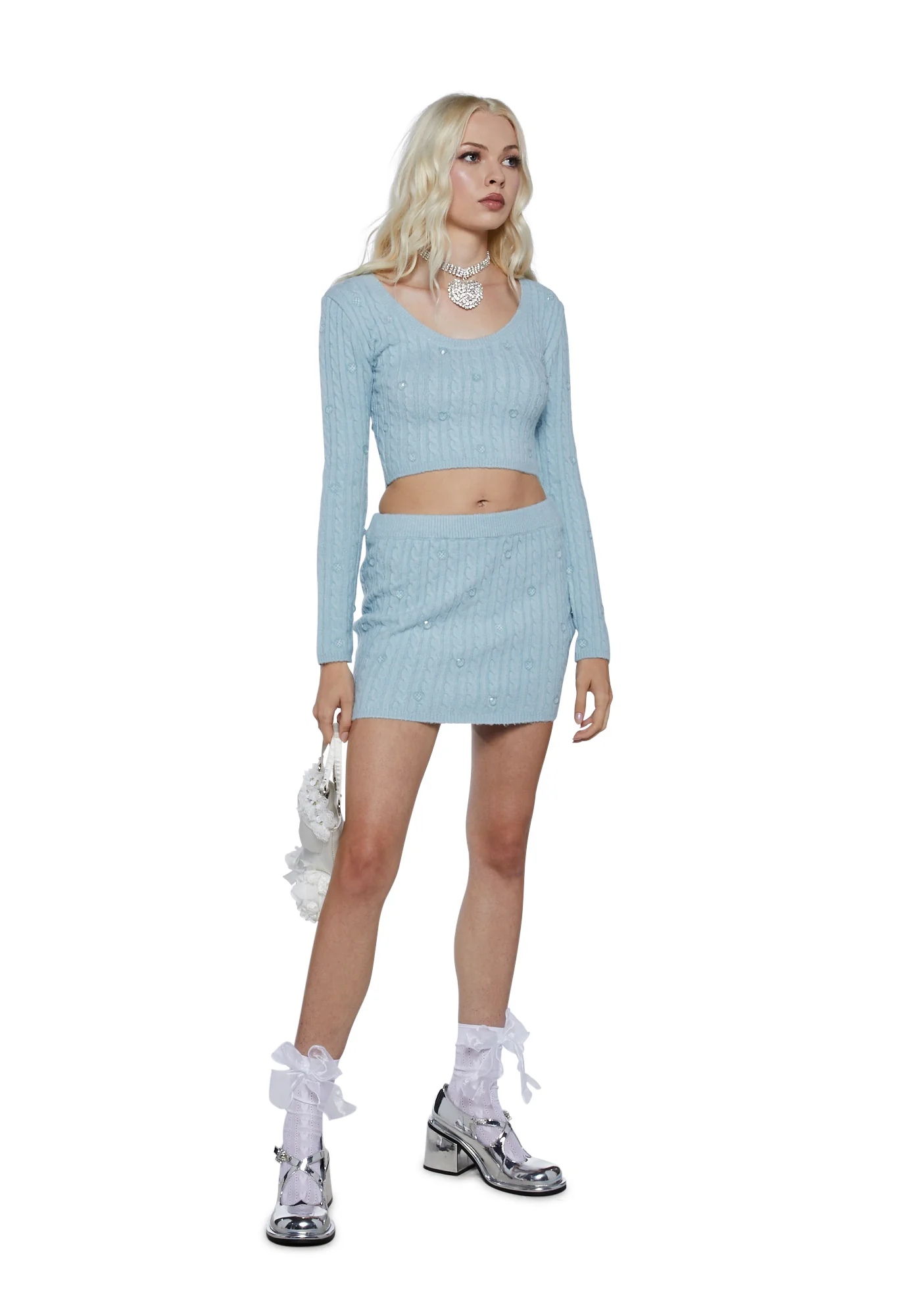 Love In The Air Knit Sweater - Blue - Image 2