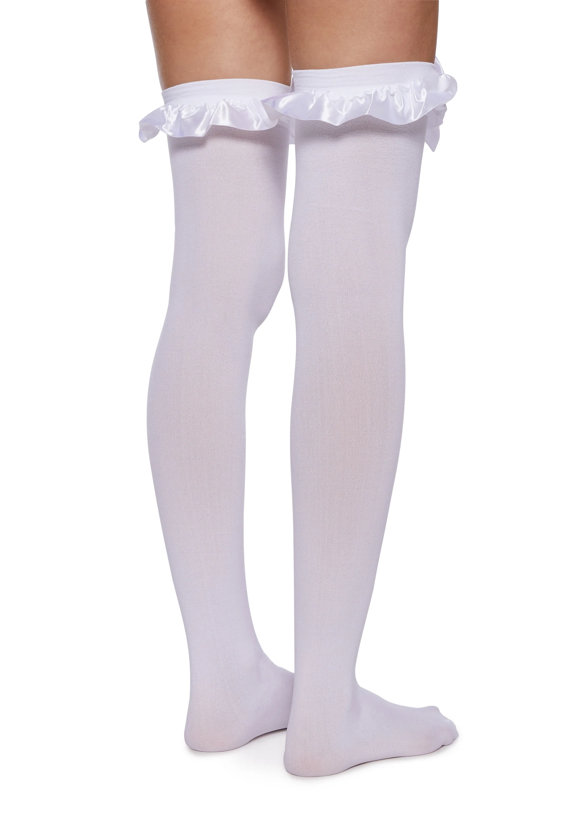 Love Of Mine Opaque Thigh Highs - White - Image 3