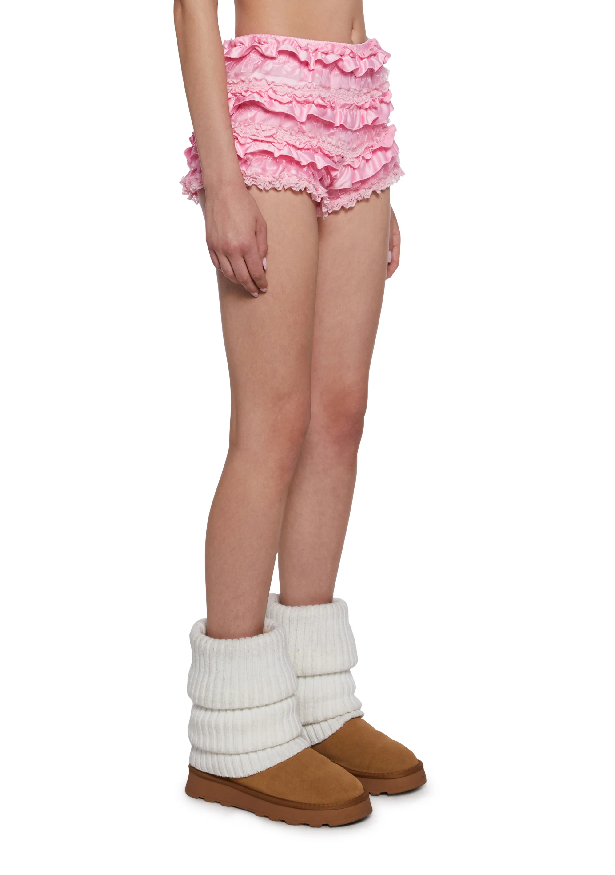 Lovesick Lace Ruffle Bloomers - Pink - Image 3