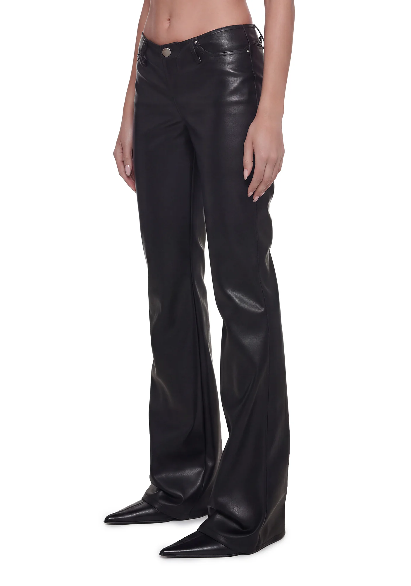 Elle Low Rise Jeans - Leather - Image 3