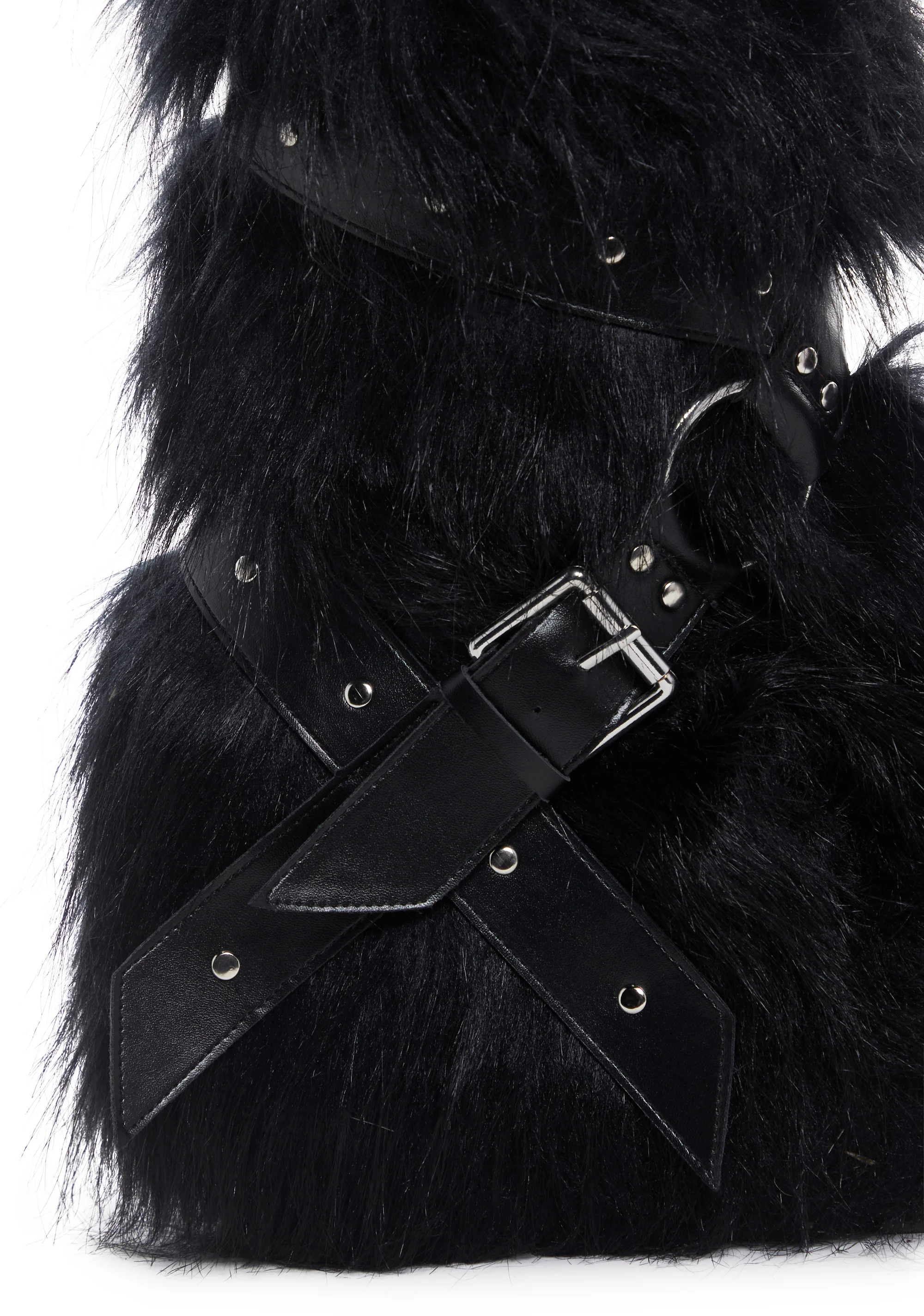 Low Wild Instincts Faux Fur Platform Boots - Black - Image 2