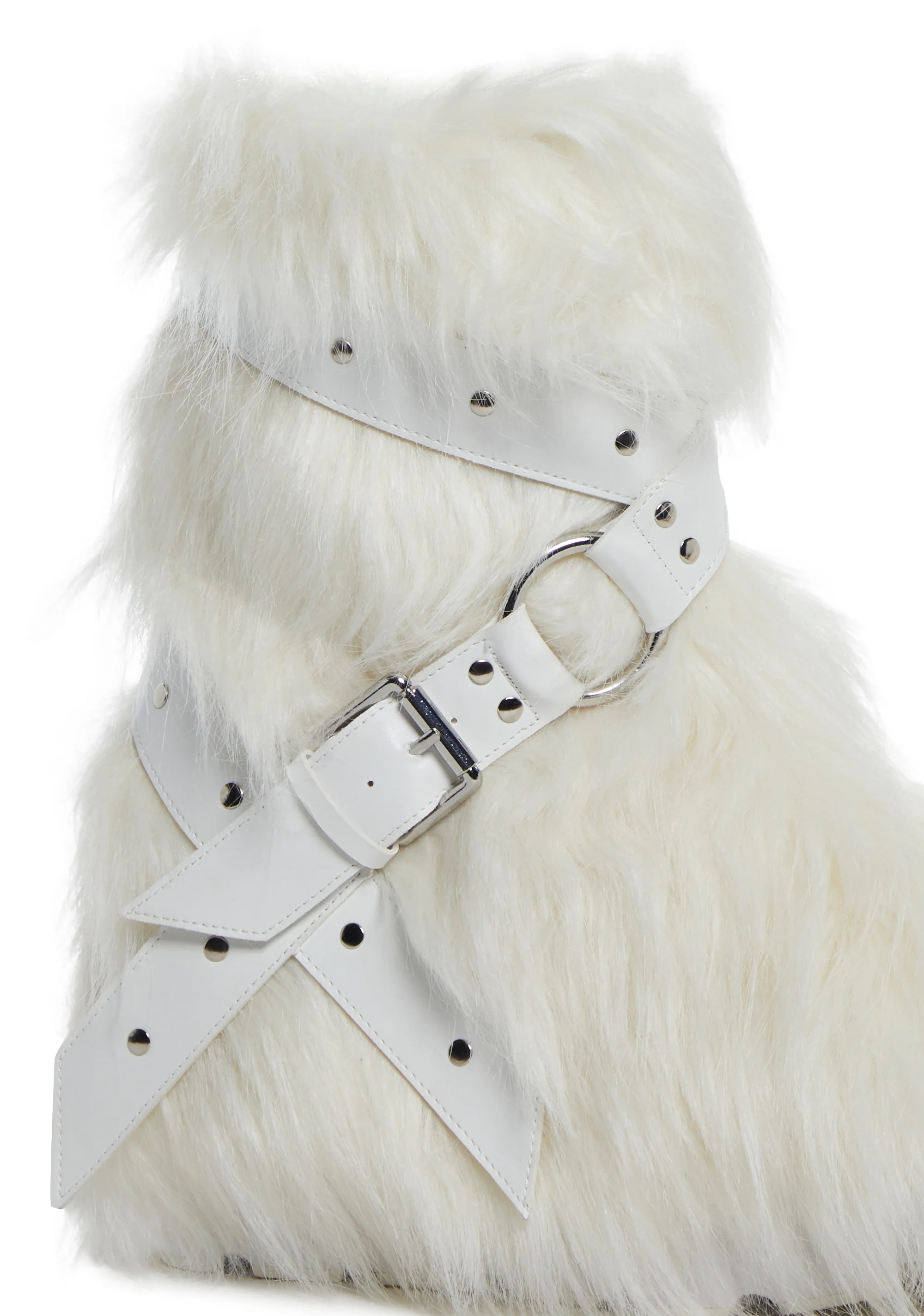 Low Wild Instincts Faux Fur Combats Boots - White - Image 2