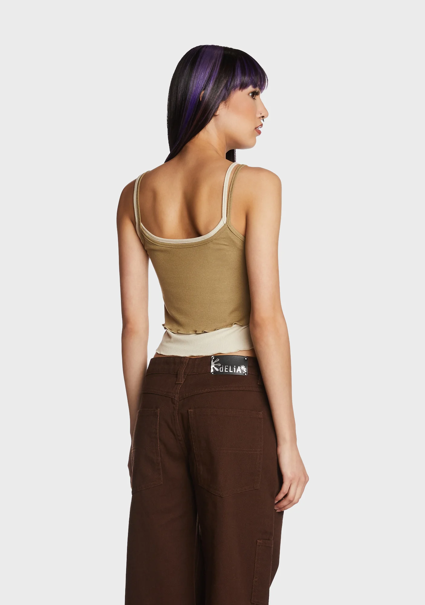 Lowkey Cool Crop Top - Brown - Image 4