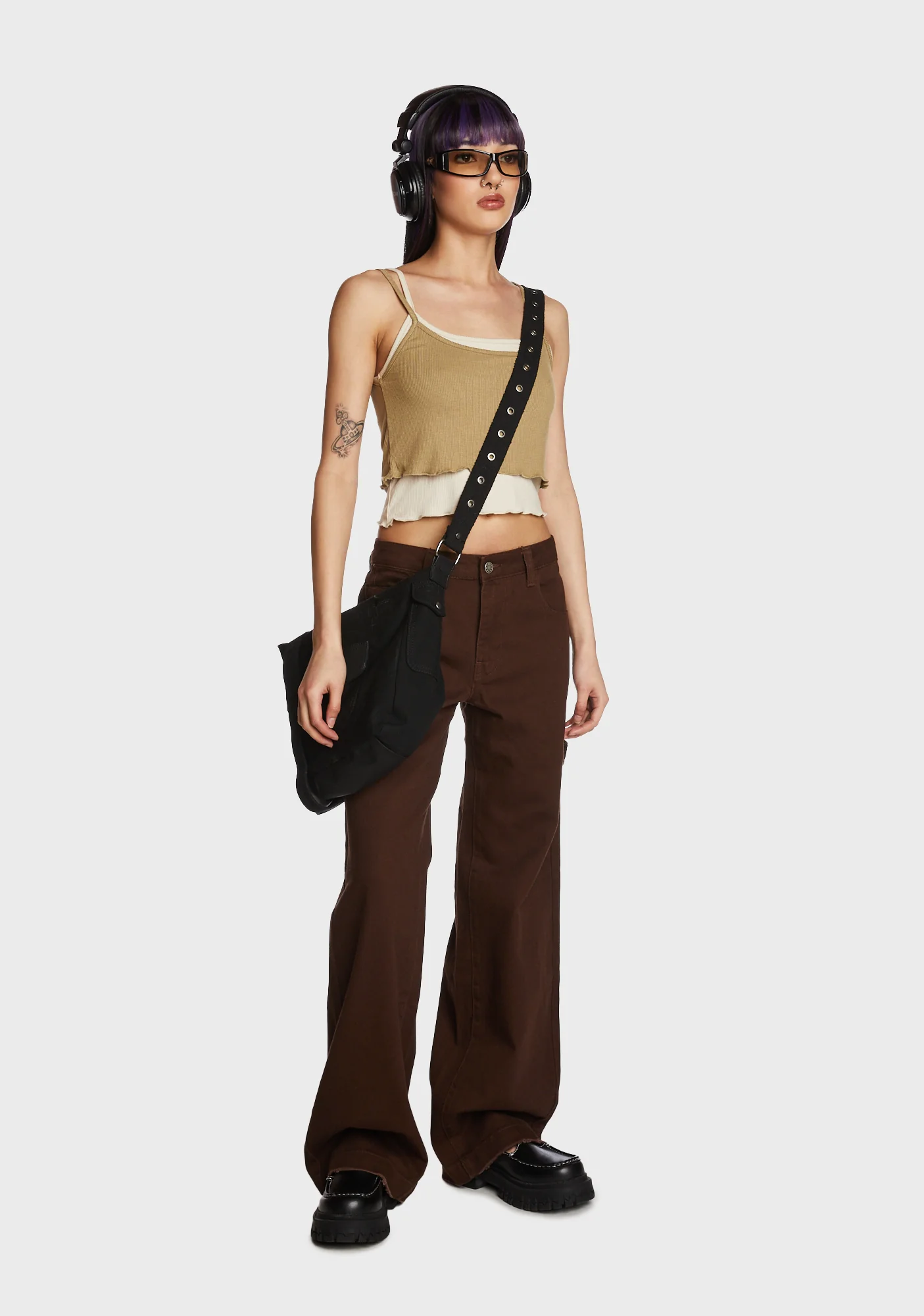 Lowkey Cool Crop Top - Brown - Image 5