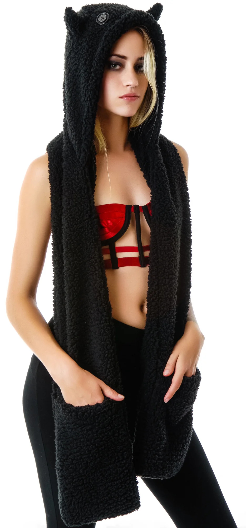 Lucifur the Kitty Scarf Hoodie - Image 2