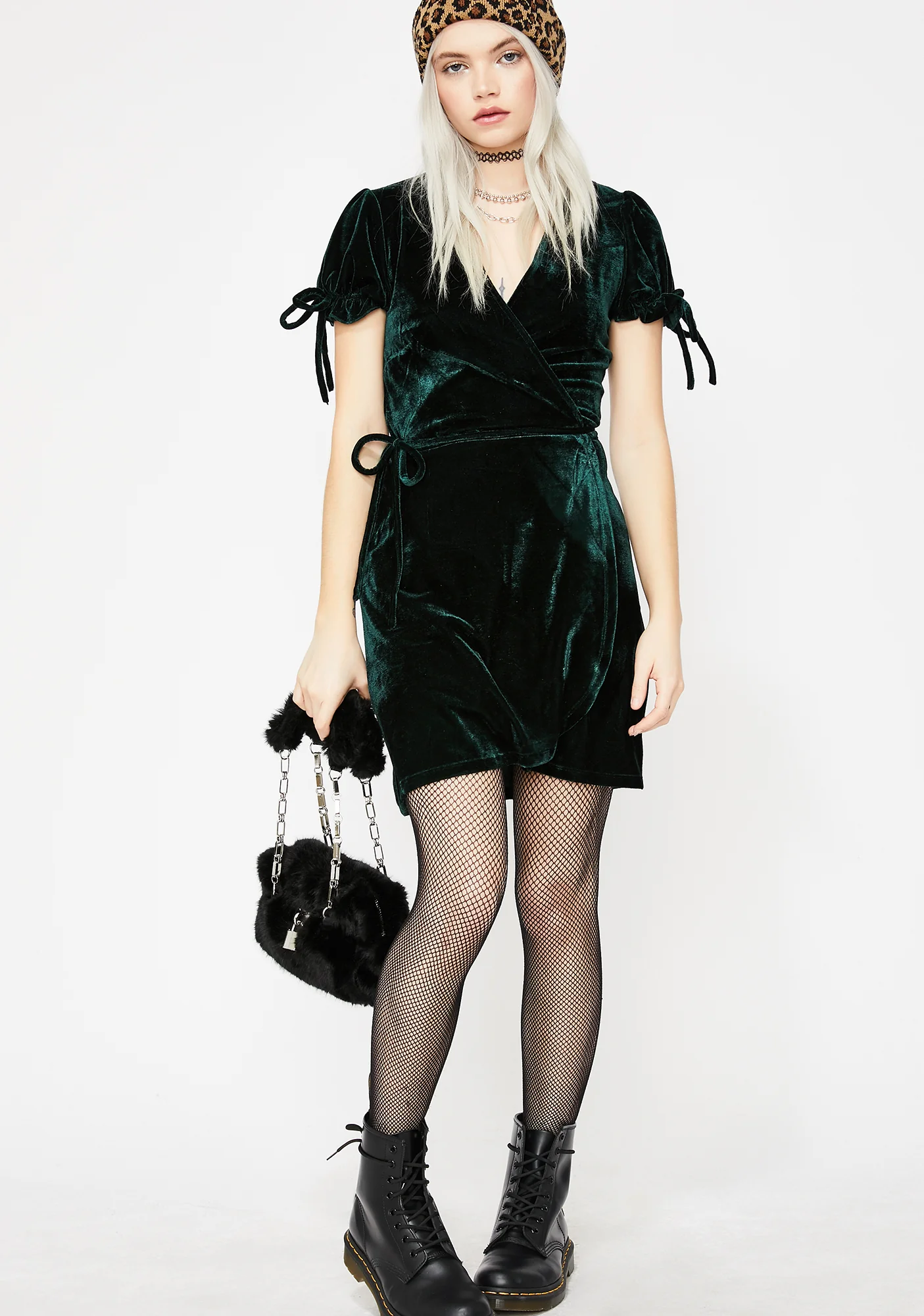 Lucky Chance Velour Wrap Dress - Image 3