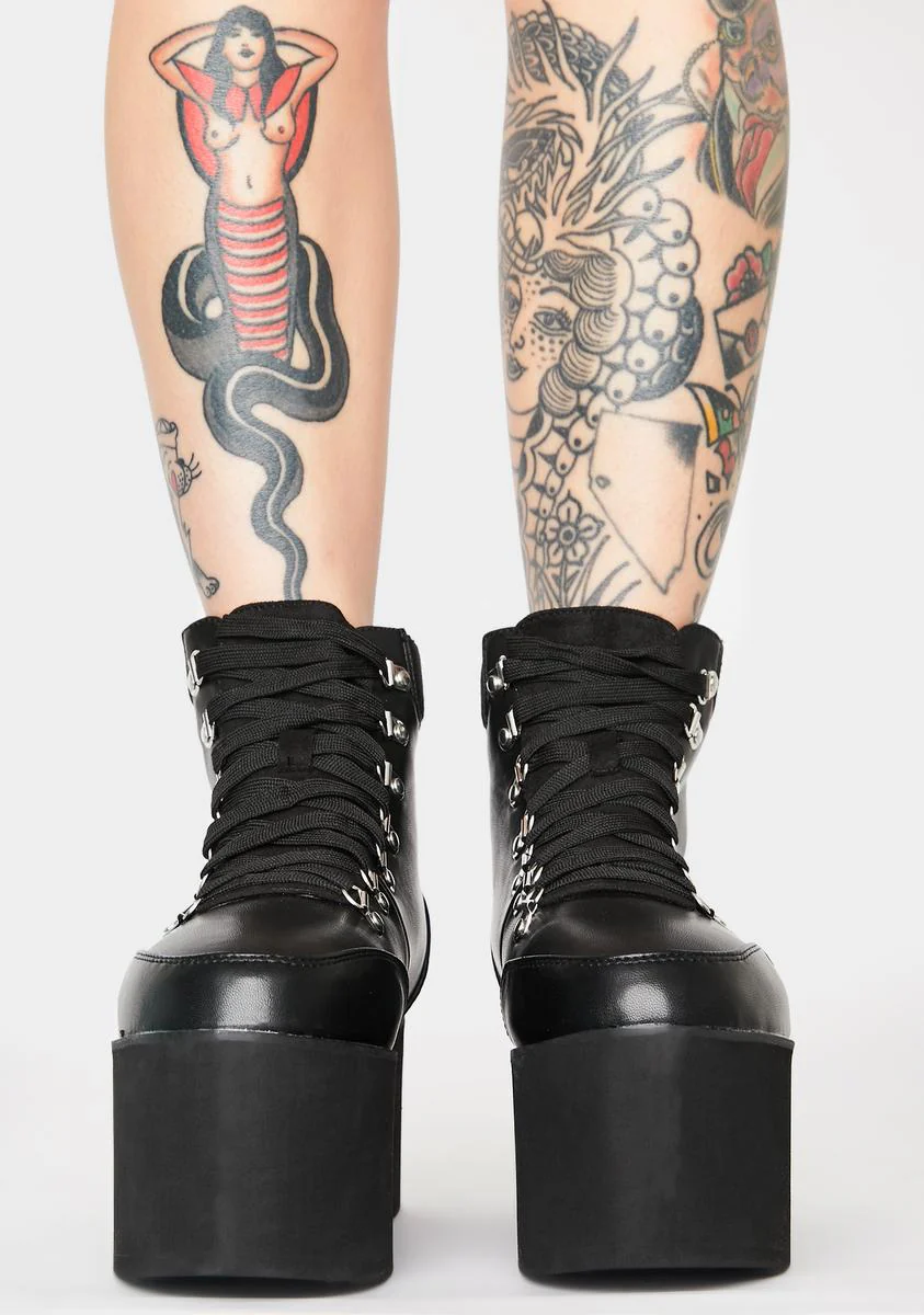 Lunar All Time High Platform Boots - Black - Image 3