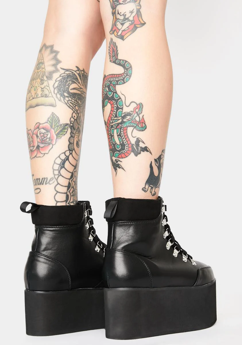 Lunar All Time High Platform Boots - Black - Image 4