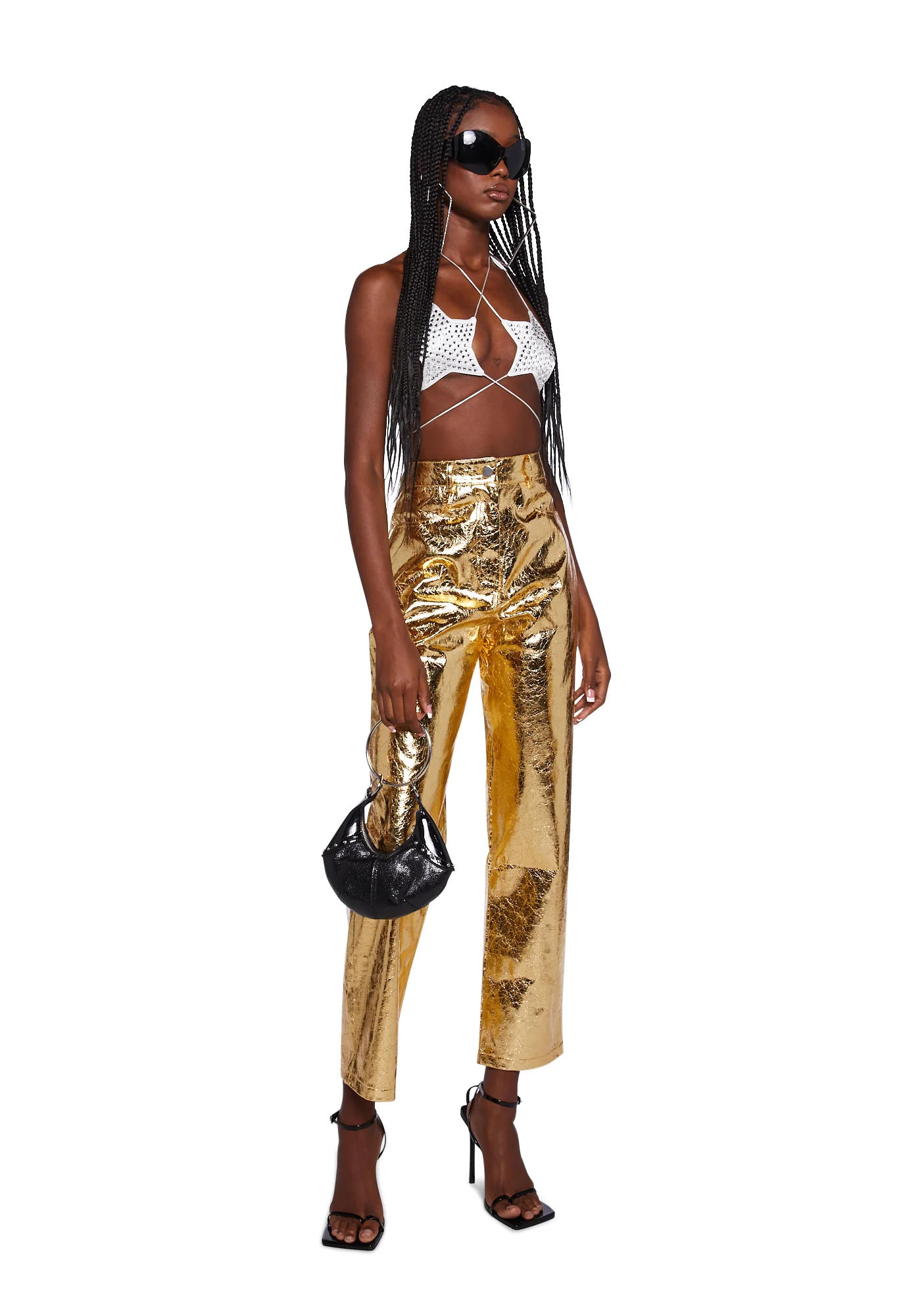 Lupe Metallic Trousers - Gold - Image 2