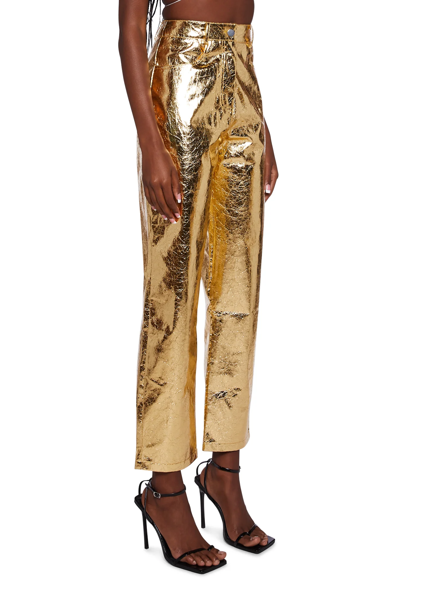 Lupe Metallic Trousers - Gold - Image 3