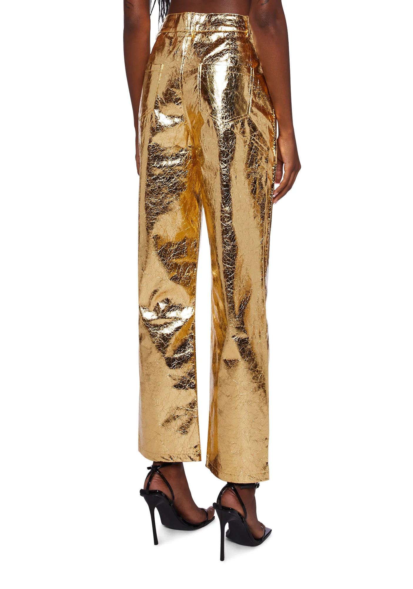 Lupe Metallic Trousers - Gold - Image 4