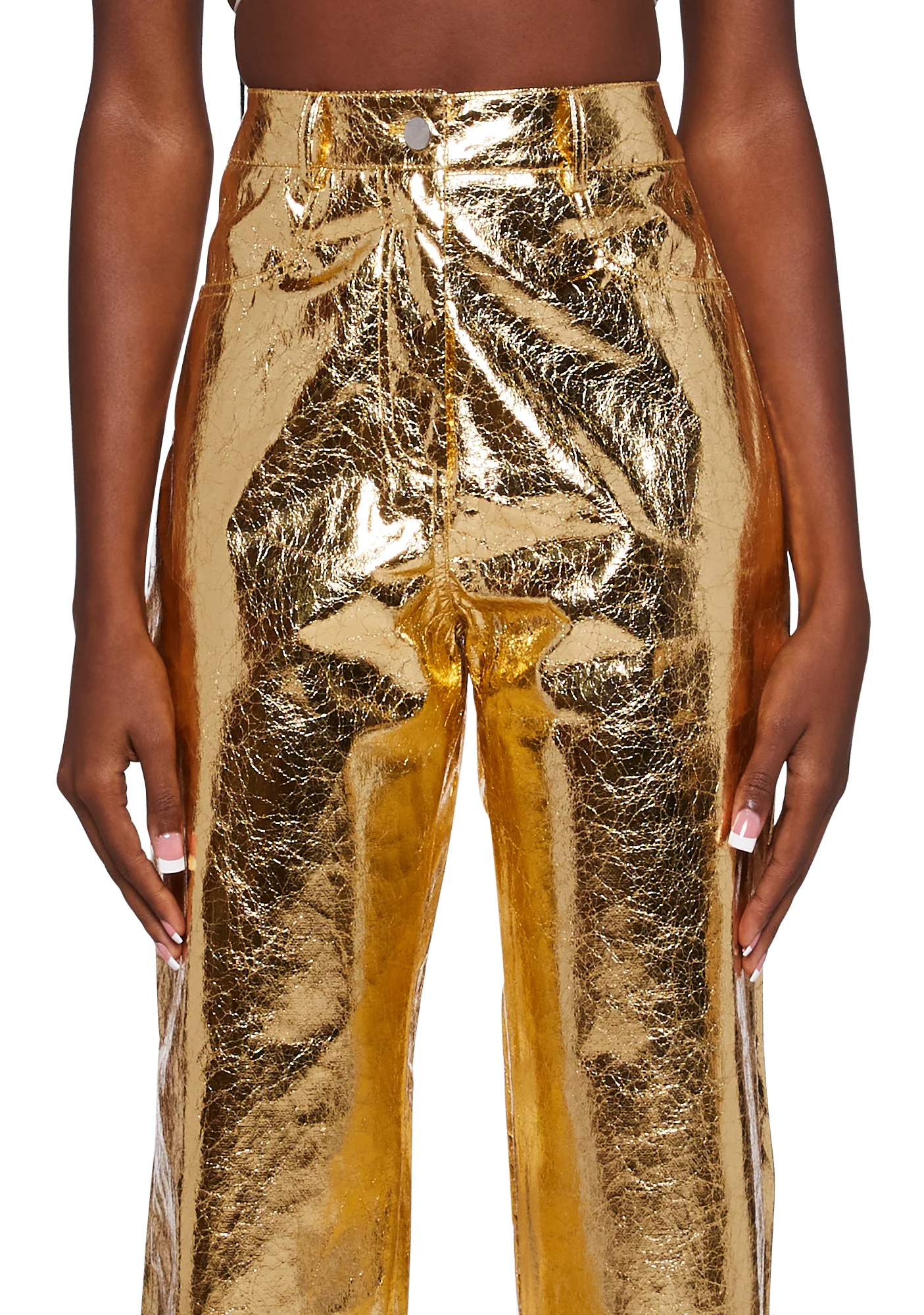 Lupe Metallic Trousers - Gold - Image 5