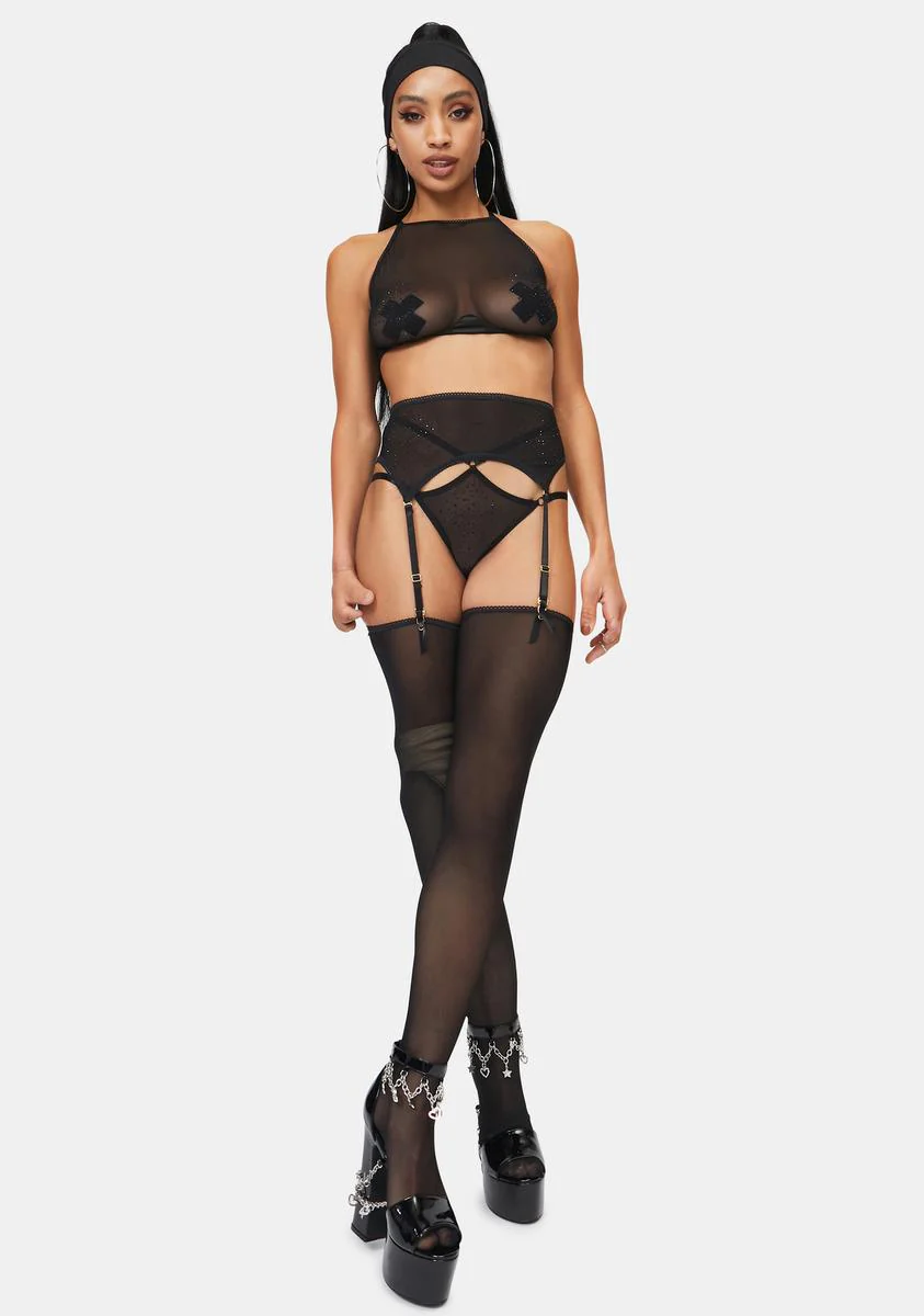 Lust With Luxury Sheer 3-Piece Garter Set - Image 3