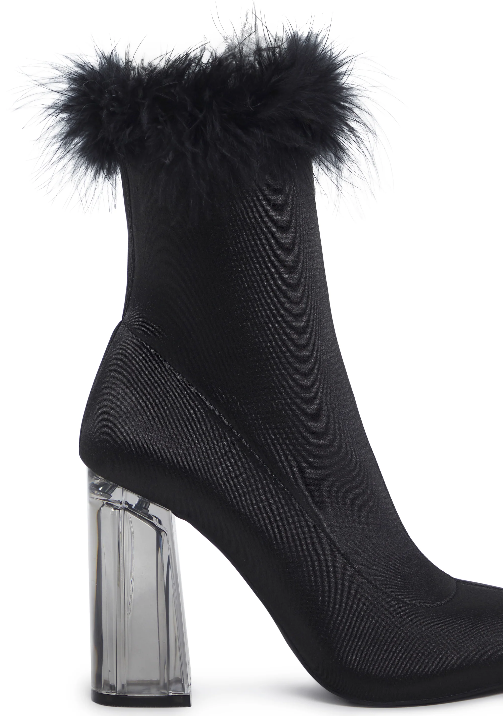 Luv Me Or Hate Me Marabou Boots - Black - Image 2