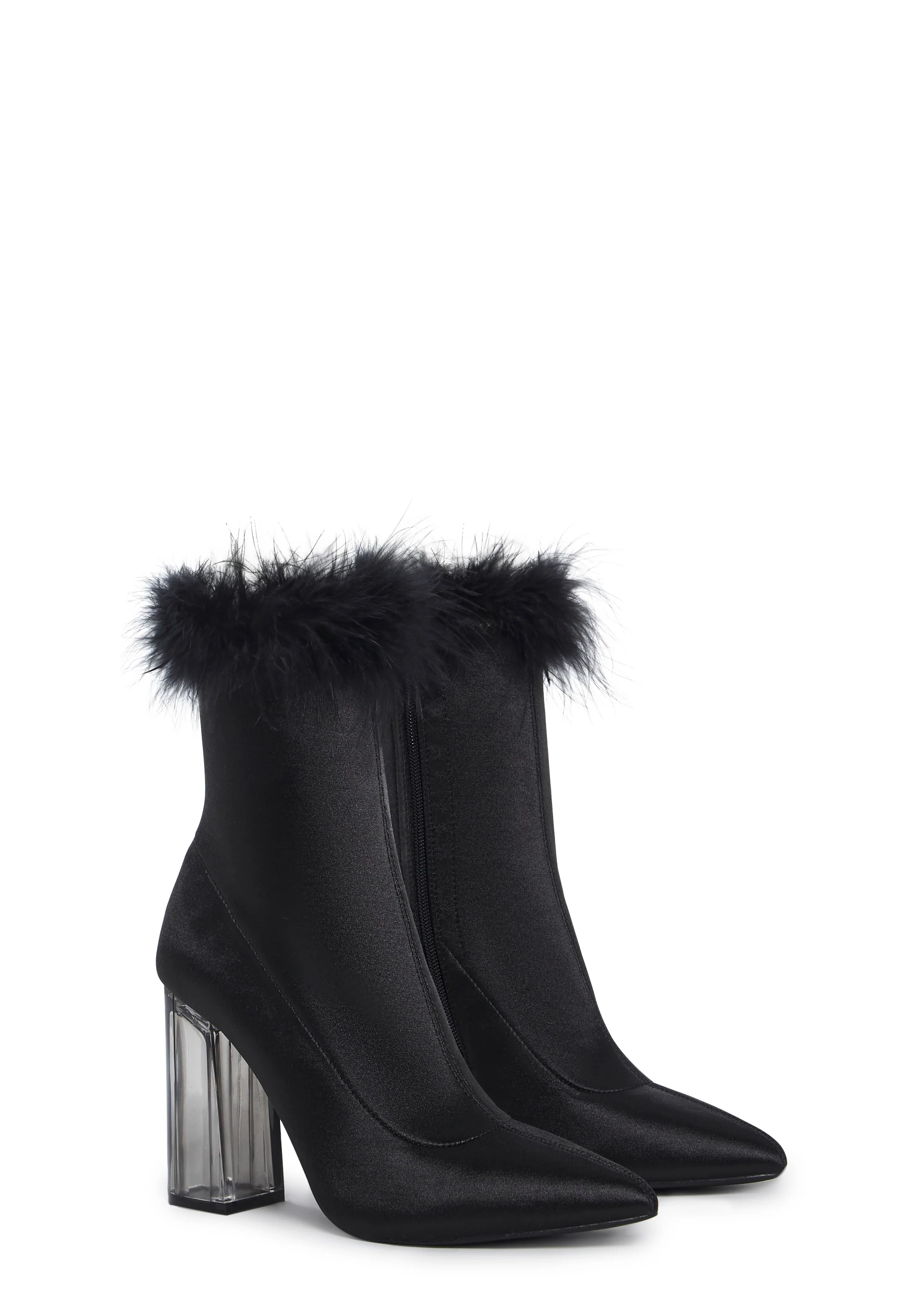 Luv Me Or Hate Me Marabou Boots - Black - Image 3