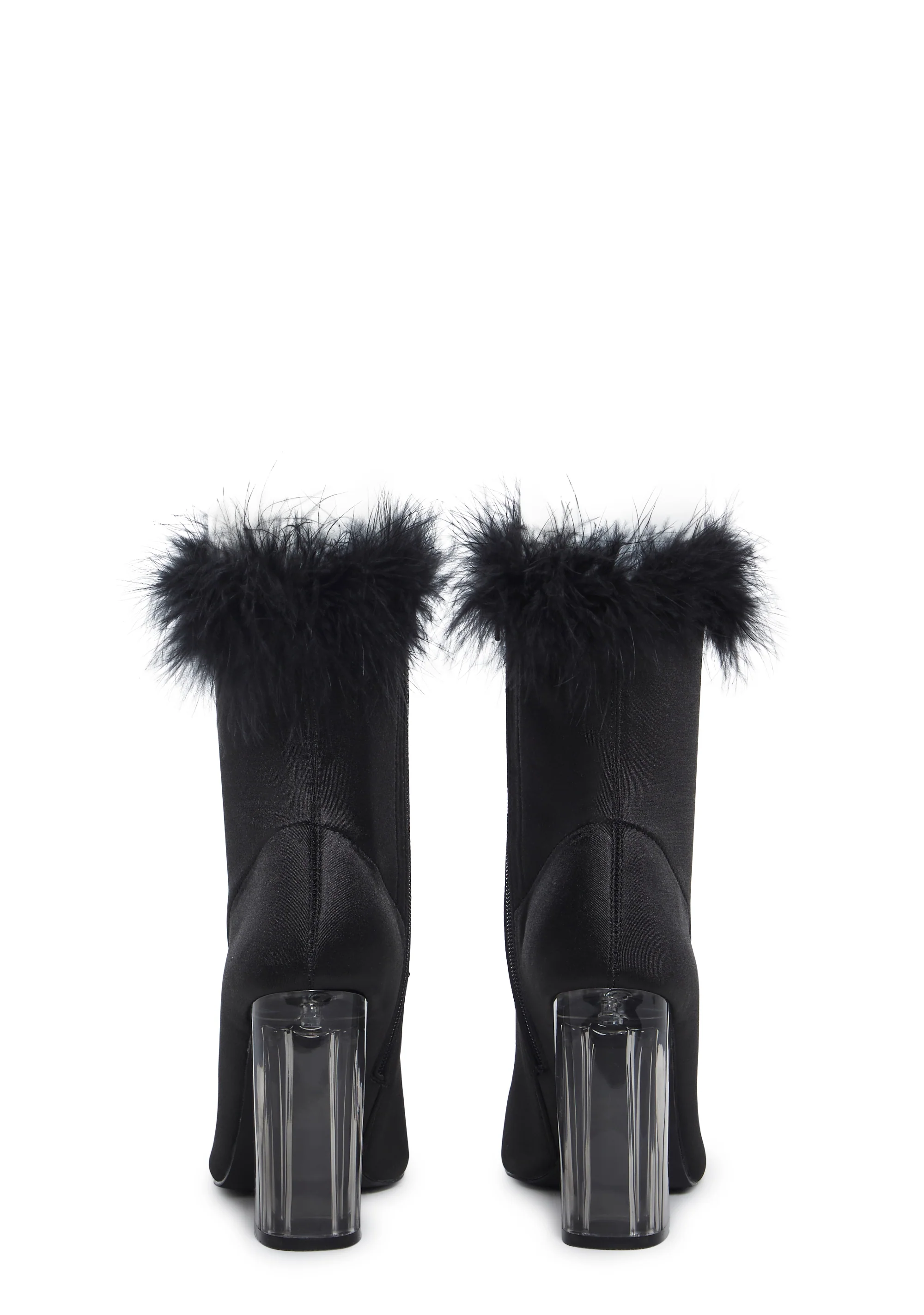 Luv Me Or Hate Me Marabou Boots - Black - Image 4