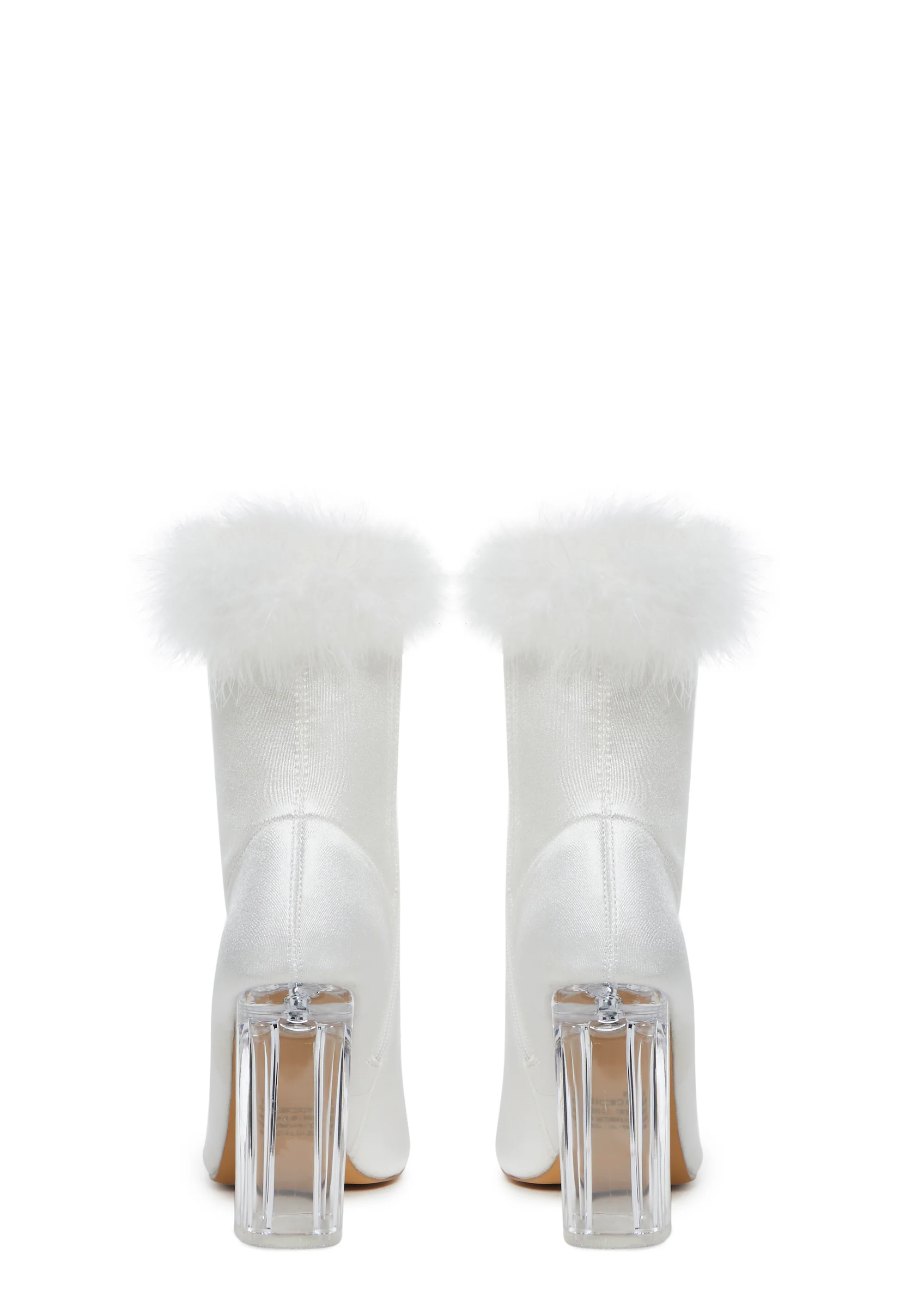 Luv Me Or Hate Me Marabou Boots - White - Image 4