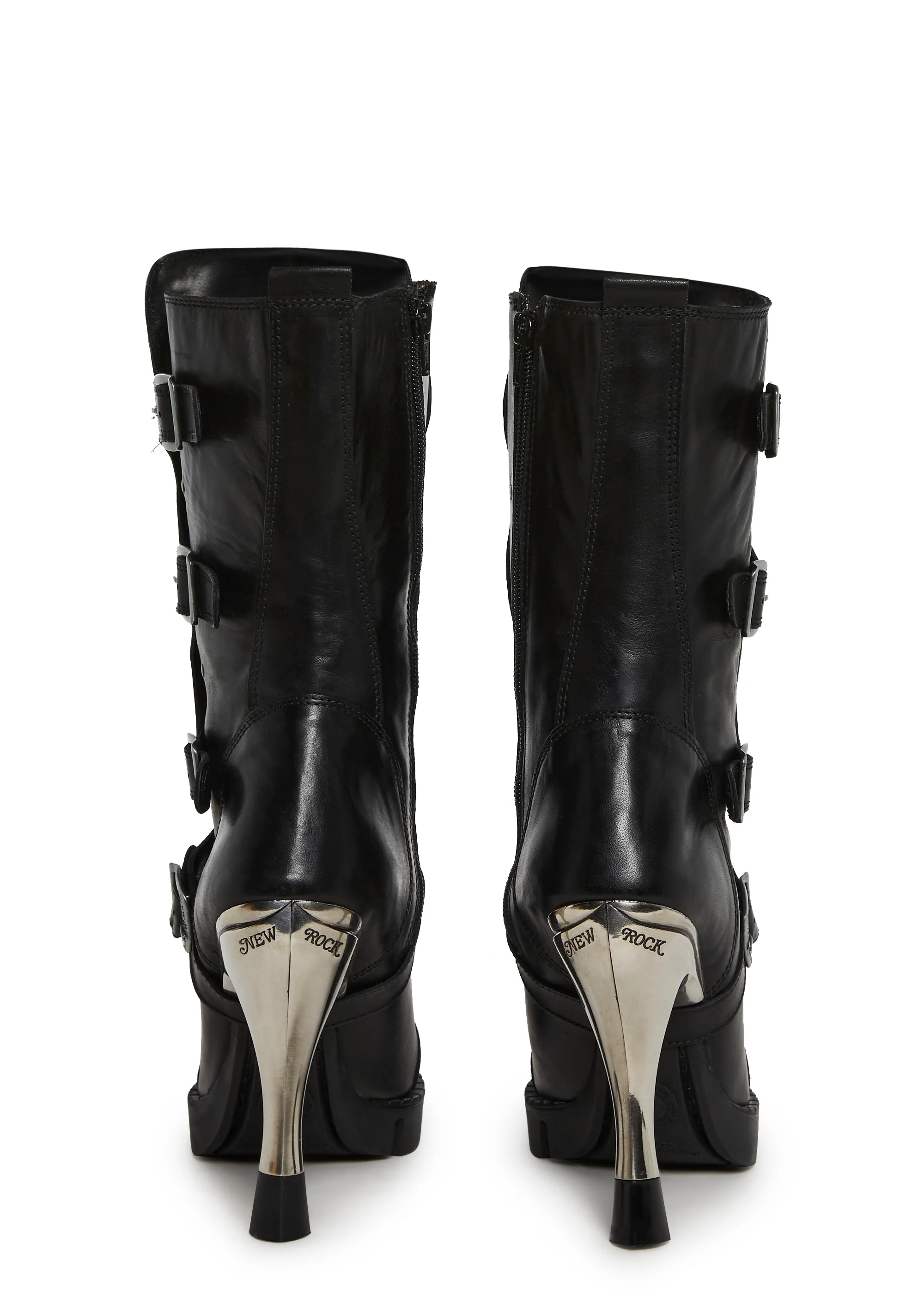 M-9373N-C2 Skinny Heel Moto Boots - Image 4