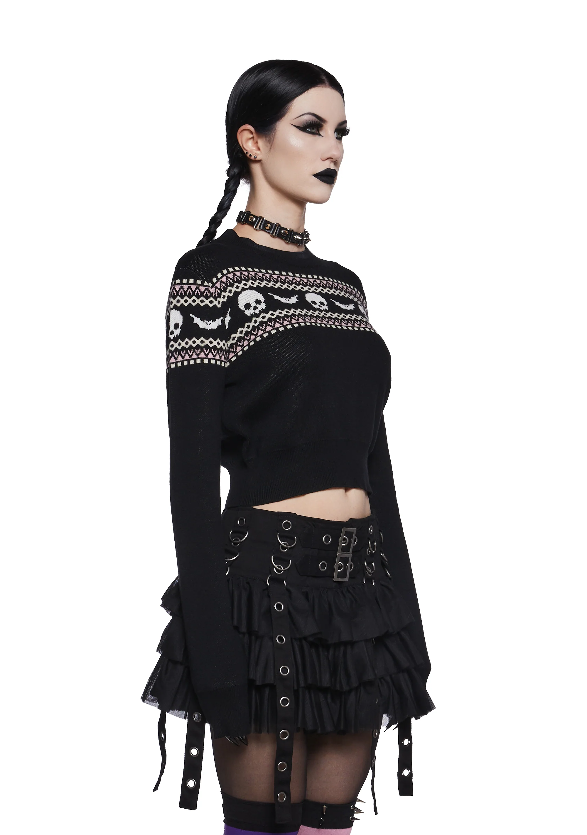 Macabre Wishes Crop Sweater - Image 3