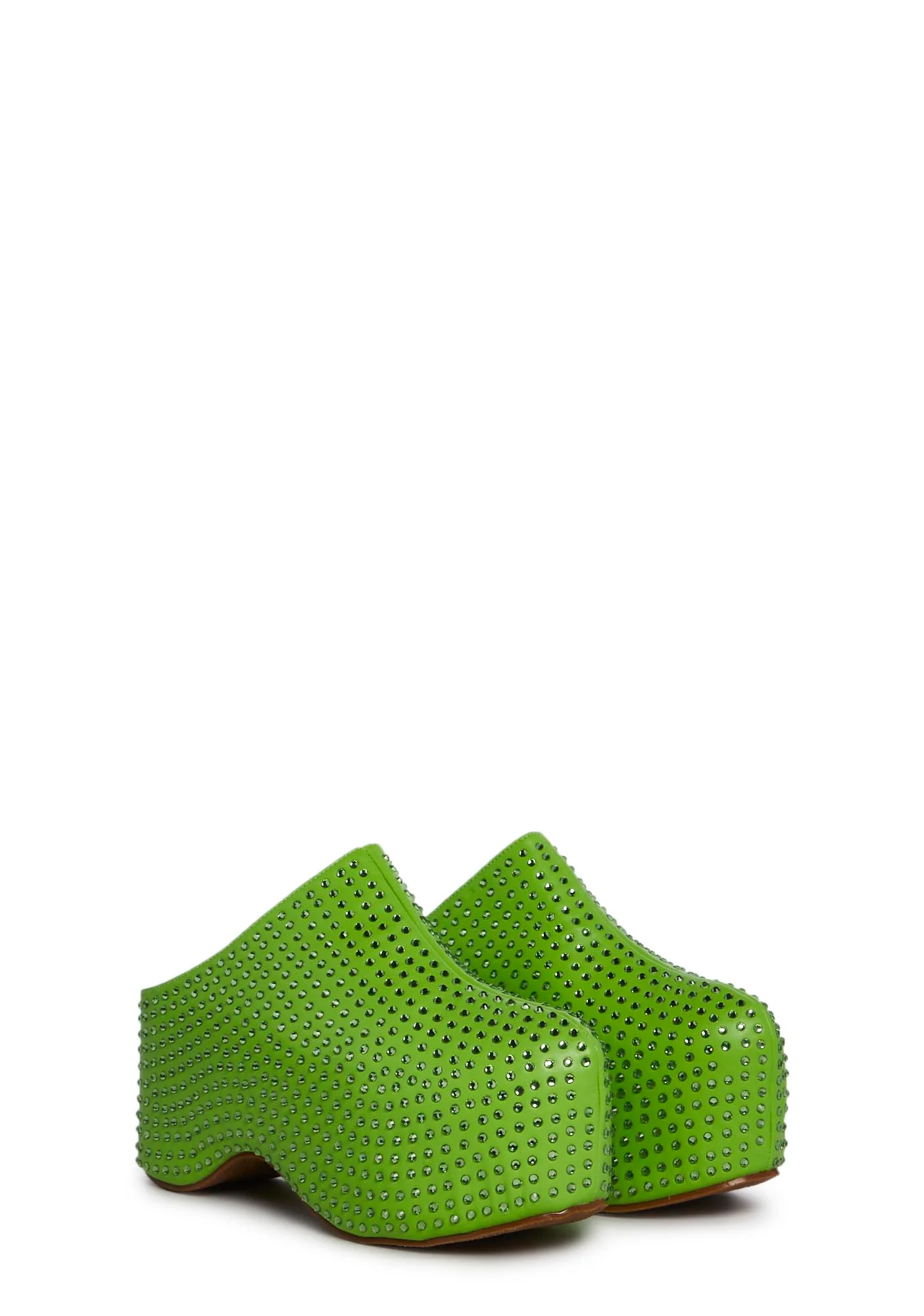 Macey Platform Mules- Green - Image 3