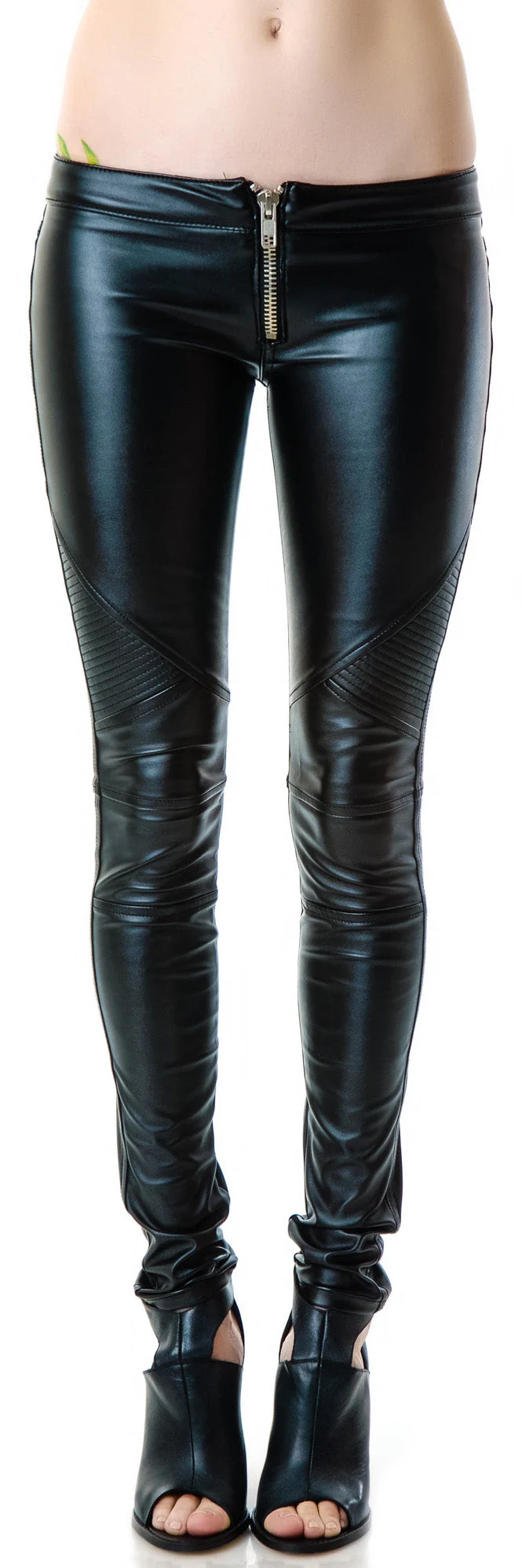 Mad Moto Leatherette Leggings - Dark Gray - Image 4