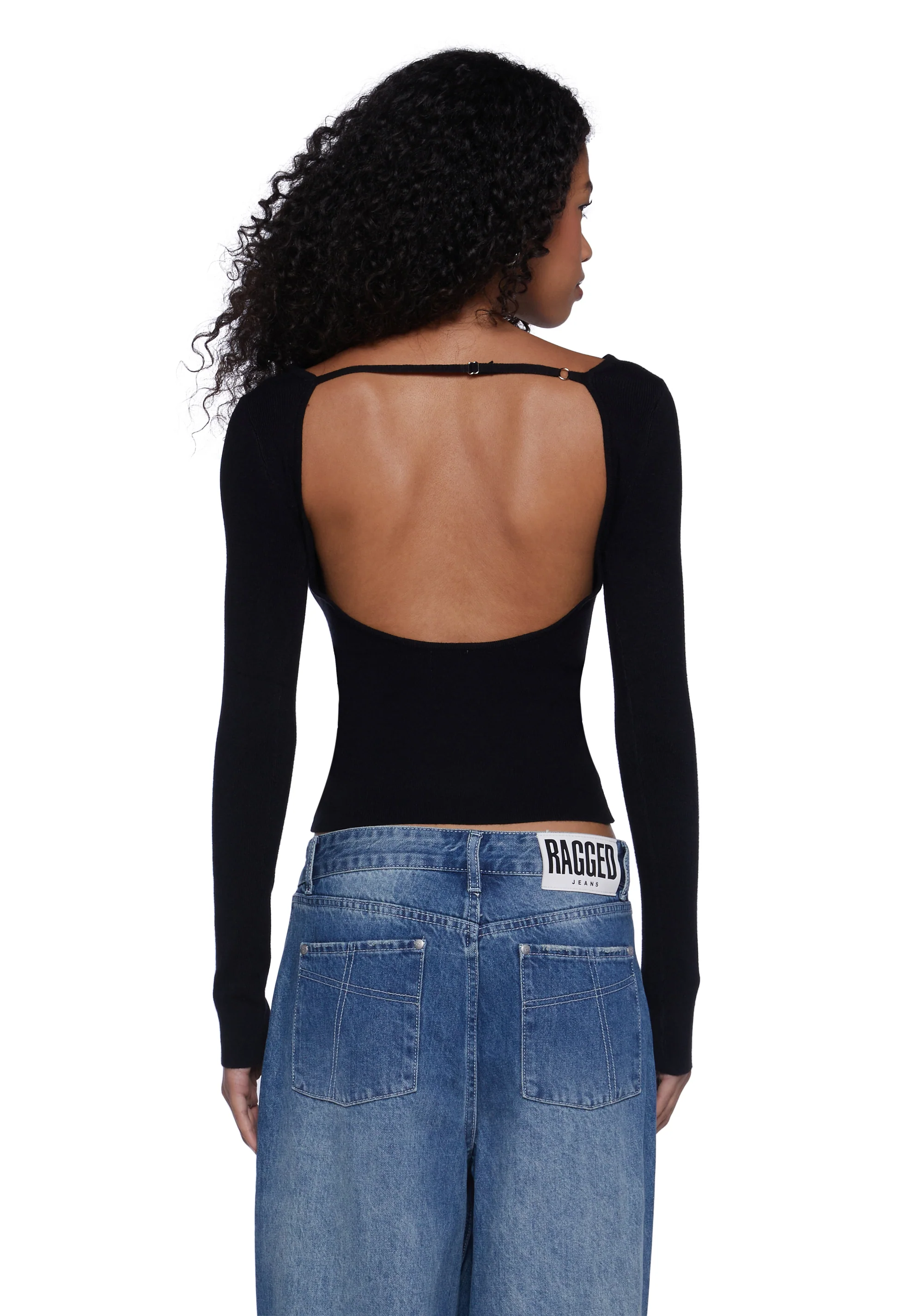 Made Me Realize Sweater Top-Black - Image 4