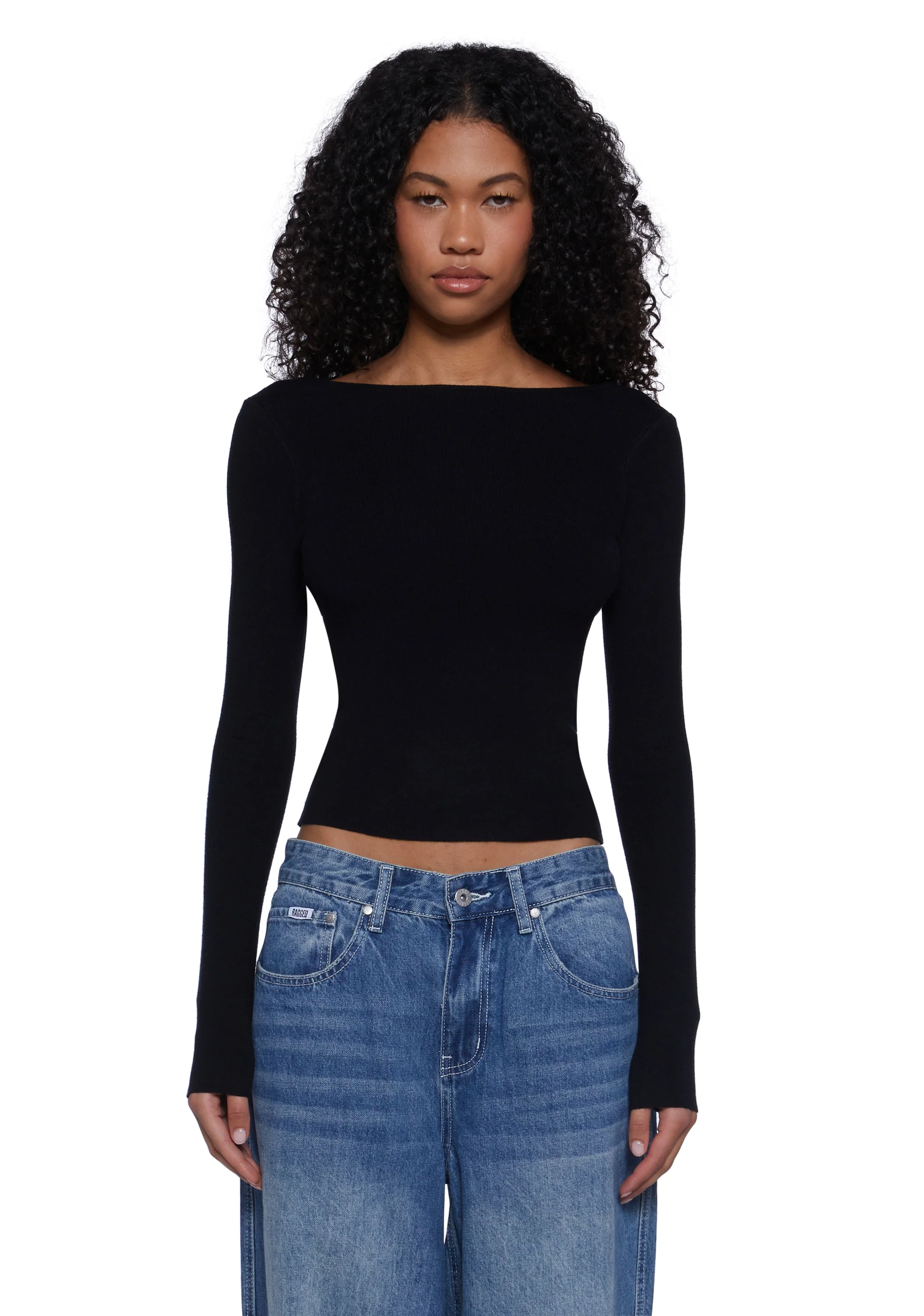 Made Me Realize Sweater Top-Black - Image 5