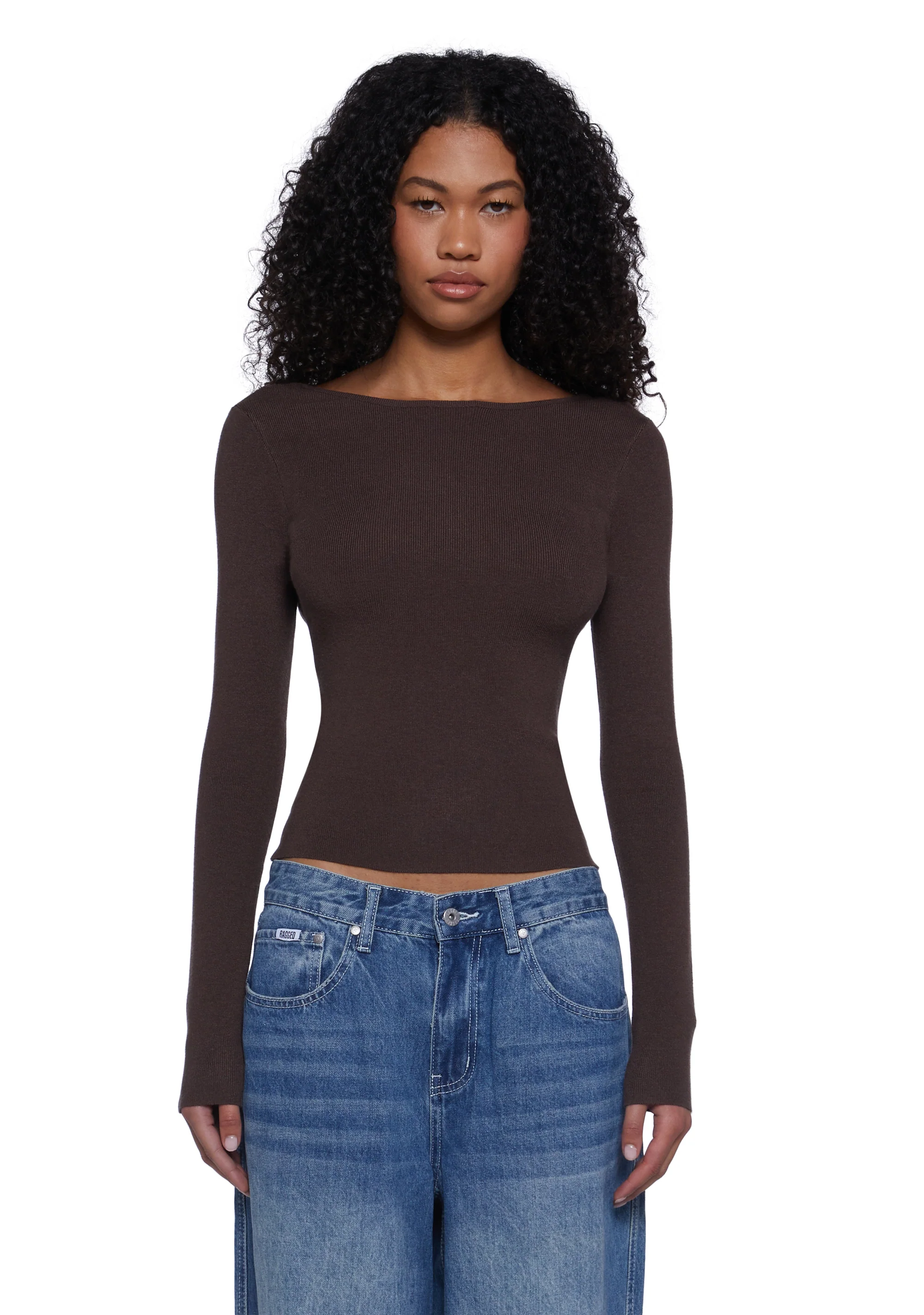 Made Me Realize Sweater Top - Brown - Image 4