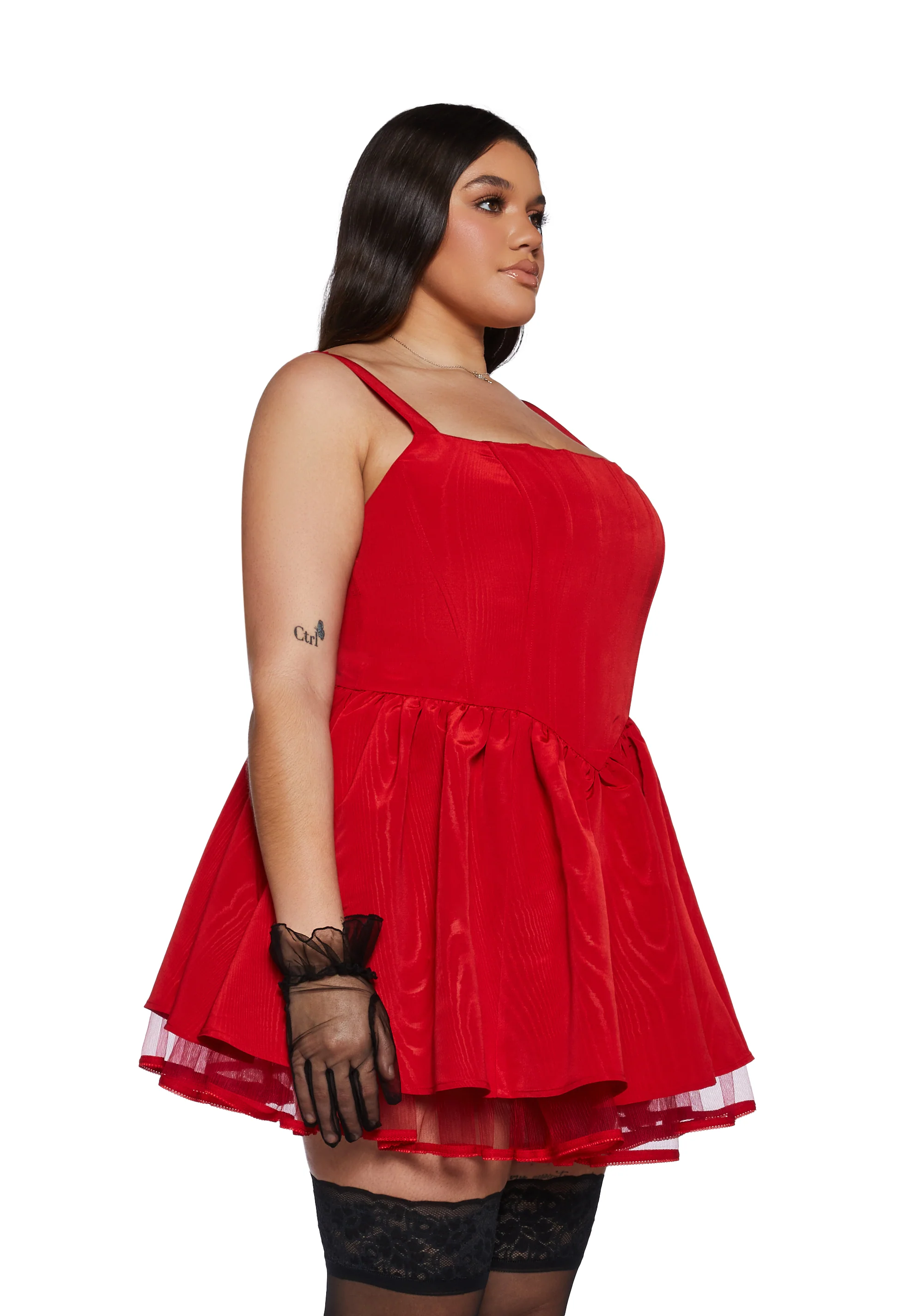 Plus Magic Moves Corset Dress - Red - Image 3