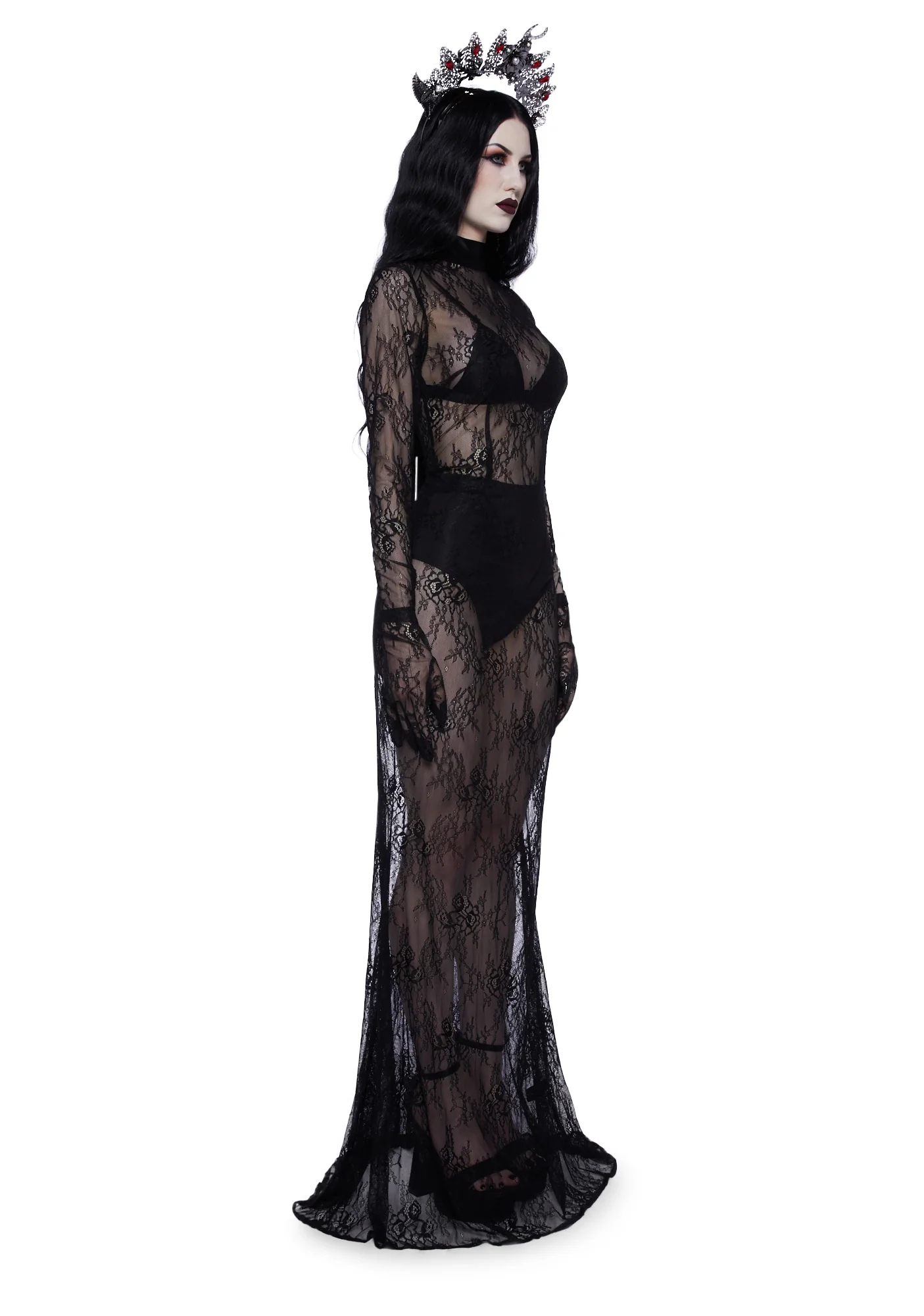 Majesty Masque Maxi Dress Set - Black - Image 3