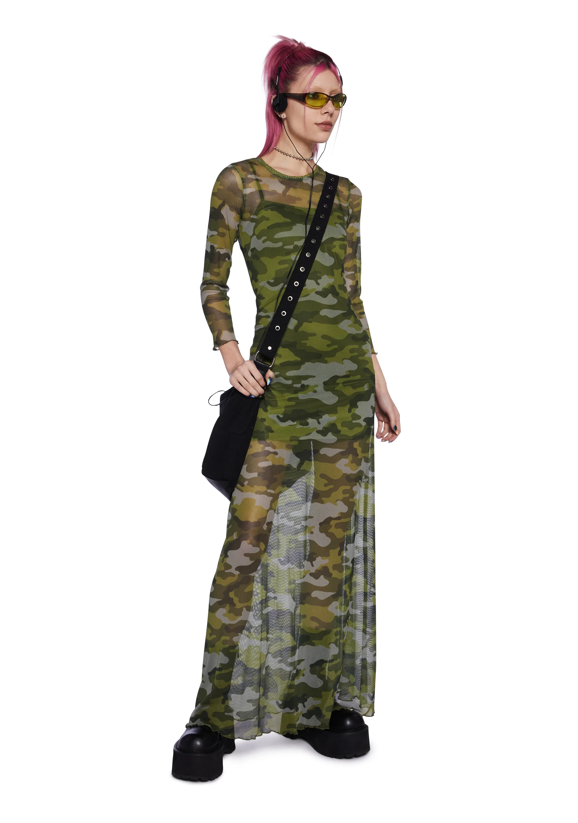 Majorly In Love Camo Mesh Maxi Dress - Image 5