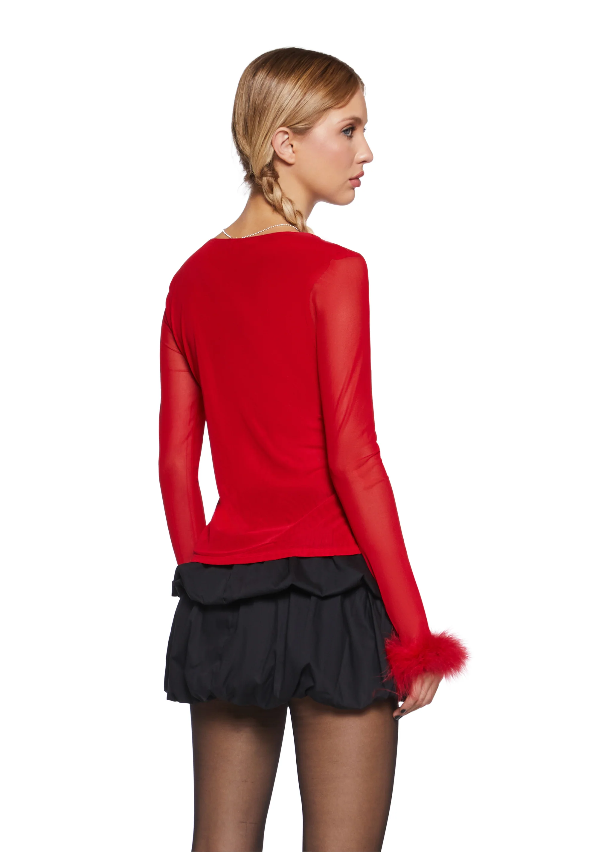 Make It Merry Mesh Cardigan - Red - Image 4