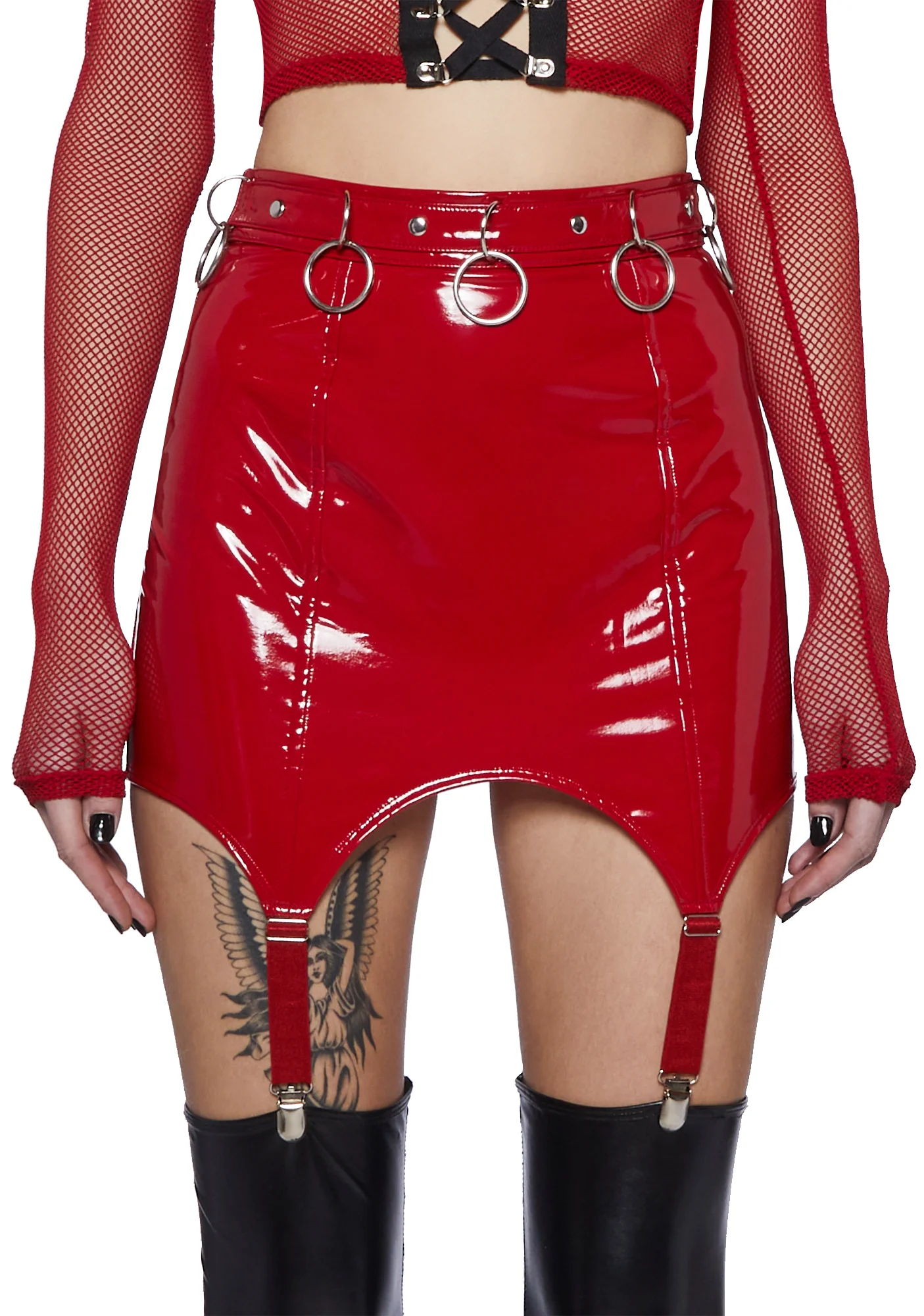 Make Me Want You Mini Skirt-Red - Image 4