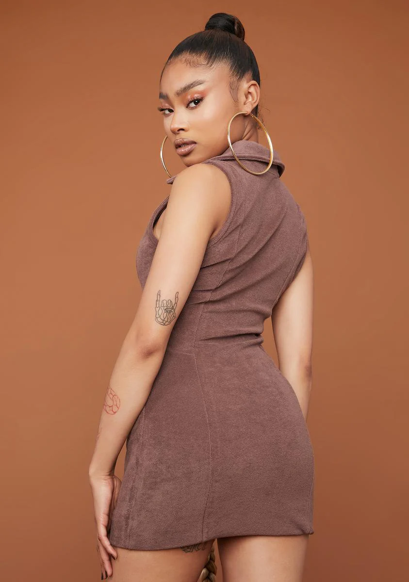 Malt Up To You Terry Cloth Mini Dress - Image 4