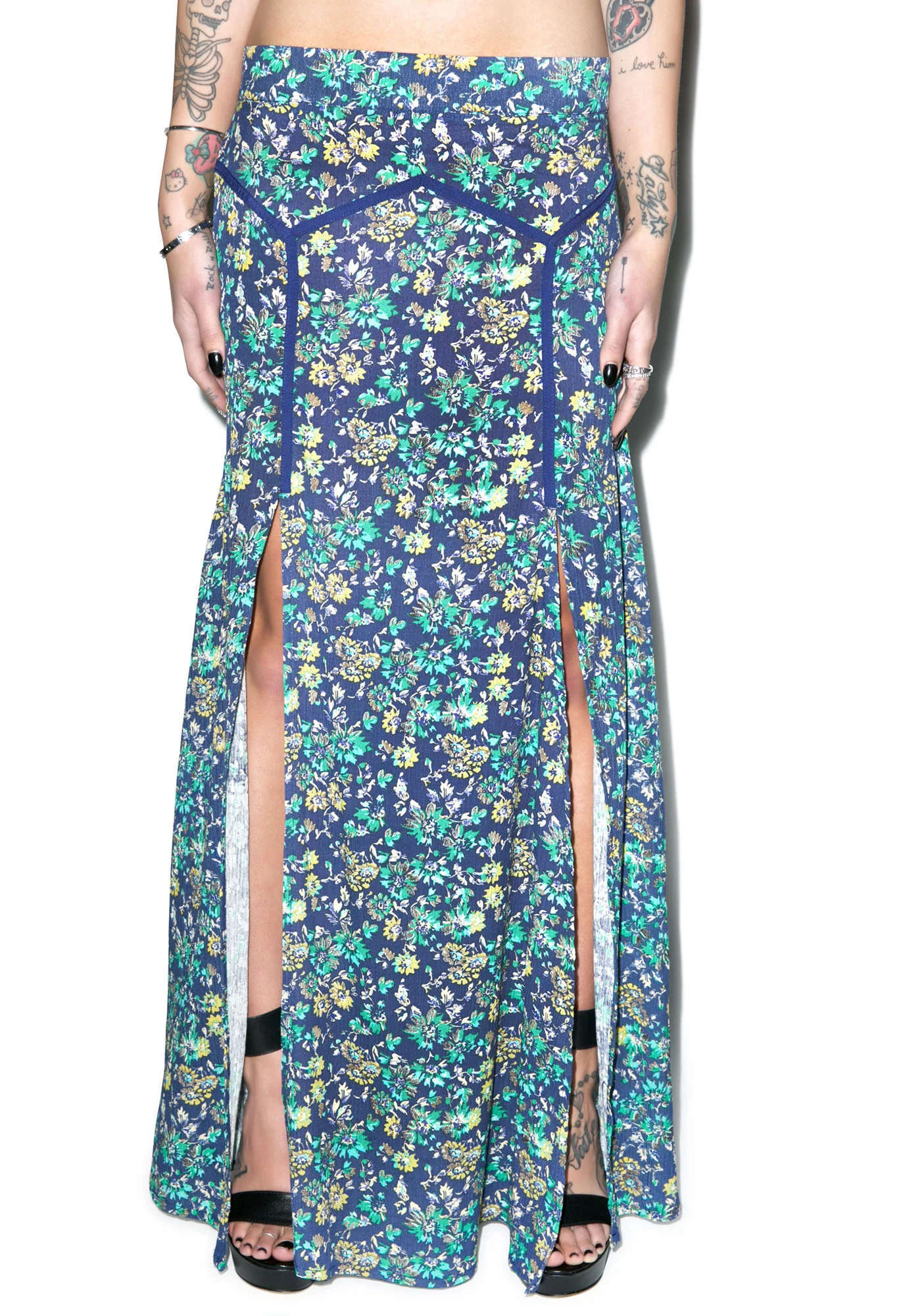 Mandala Floral Maxi Skirt - Image 2