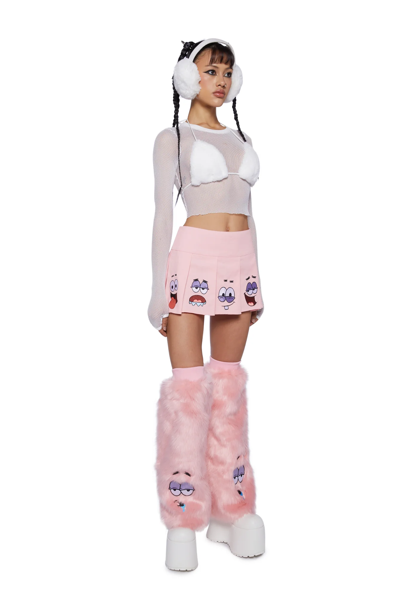Many Moods Pleated Mini Skirt- Pink - Image 2